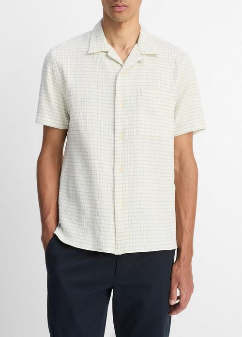 Provence Plaid Double-Face Italian Cotton Button-Front Shirt