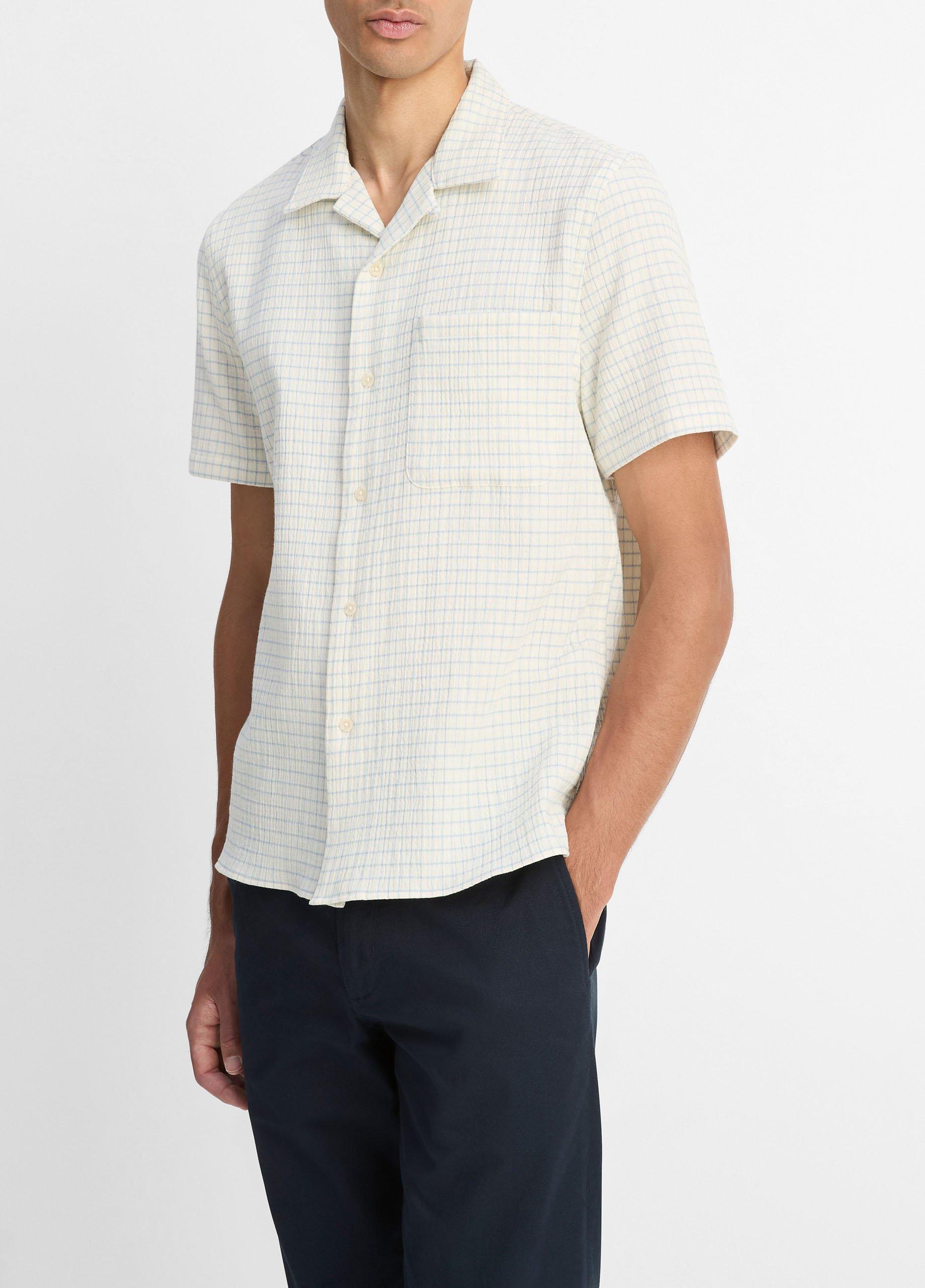 Provence Plaid Double-Face Italian Cotton Button-Front Shirt image number 1