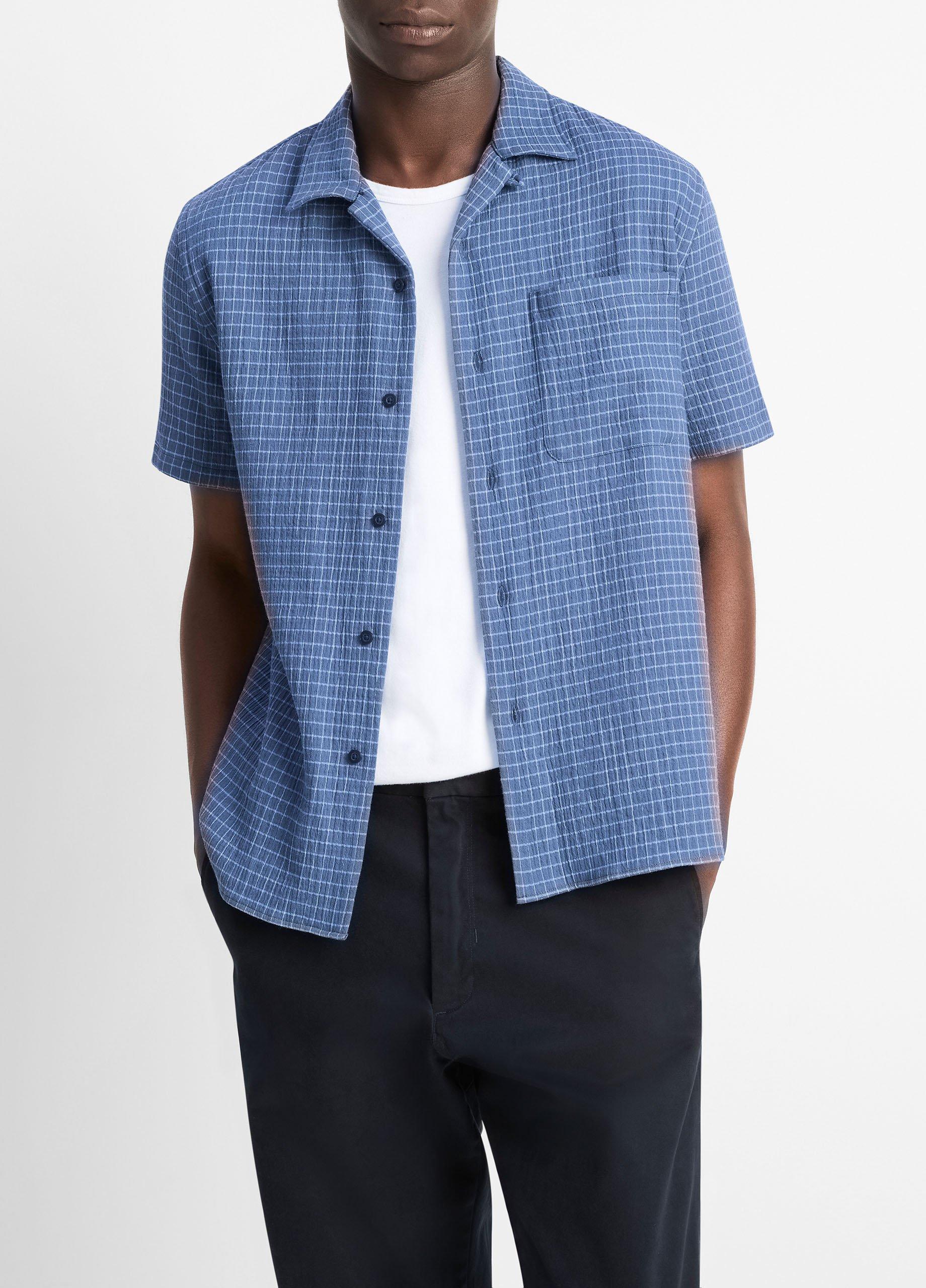 Provence Plaid Double-Face Italian Cotton Button-Front Shirt image number 0