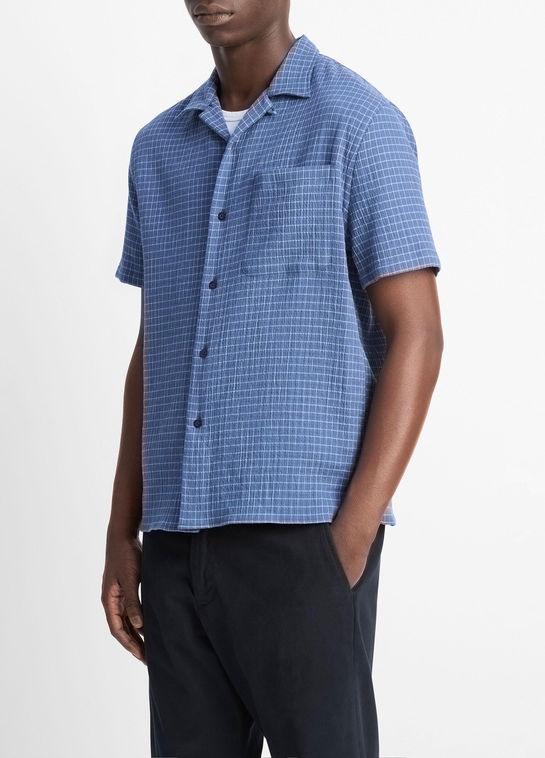 Provence Plaid Double-Face Italian Cotton Button-Front Shirt image number 1