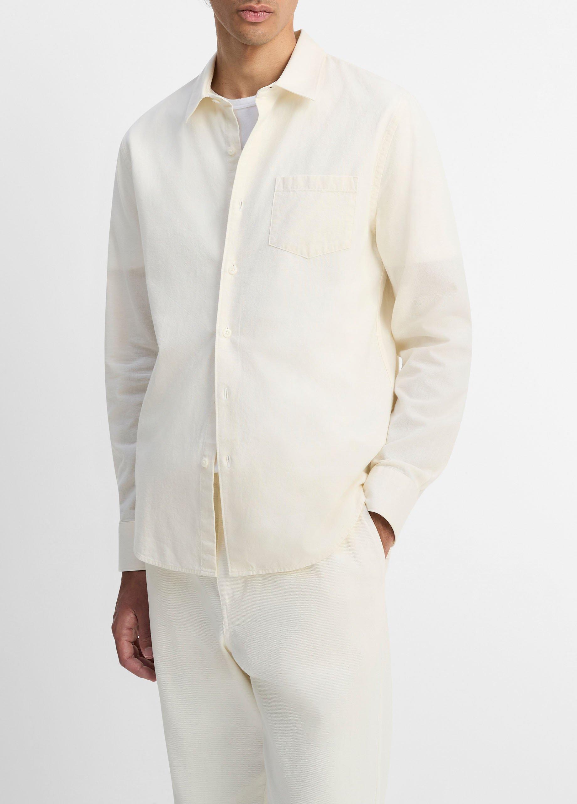 Cotton Chambray Button-Front Shirt image number 1