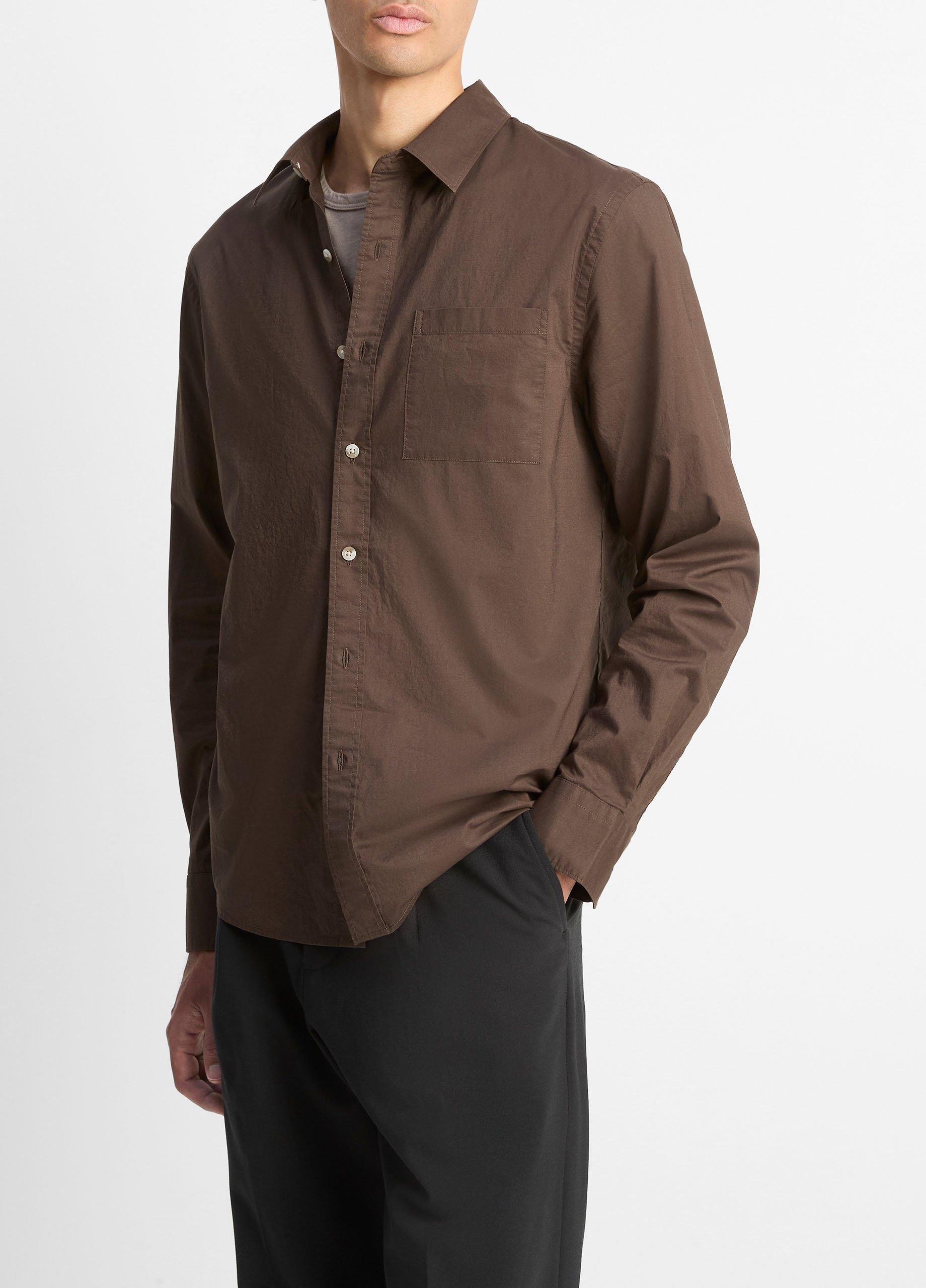 Cotton Poplin Button-Front Shirt image number 1