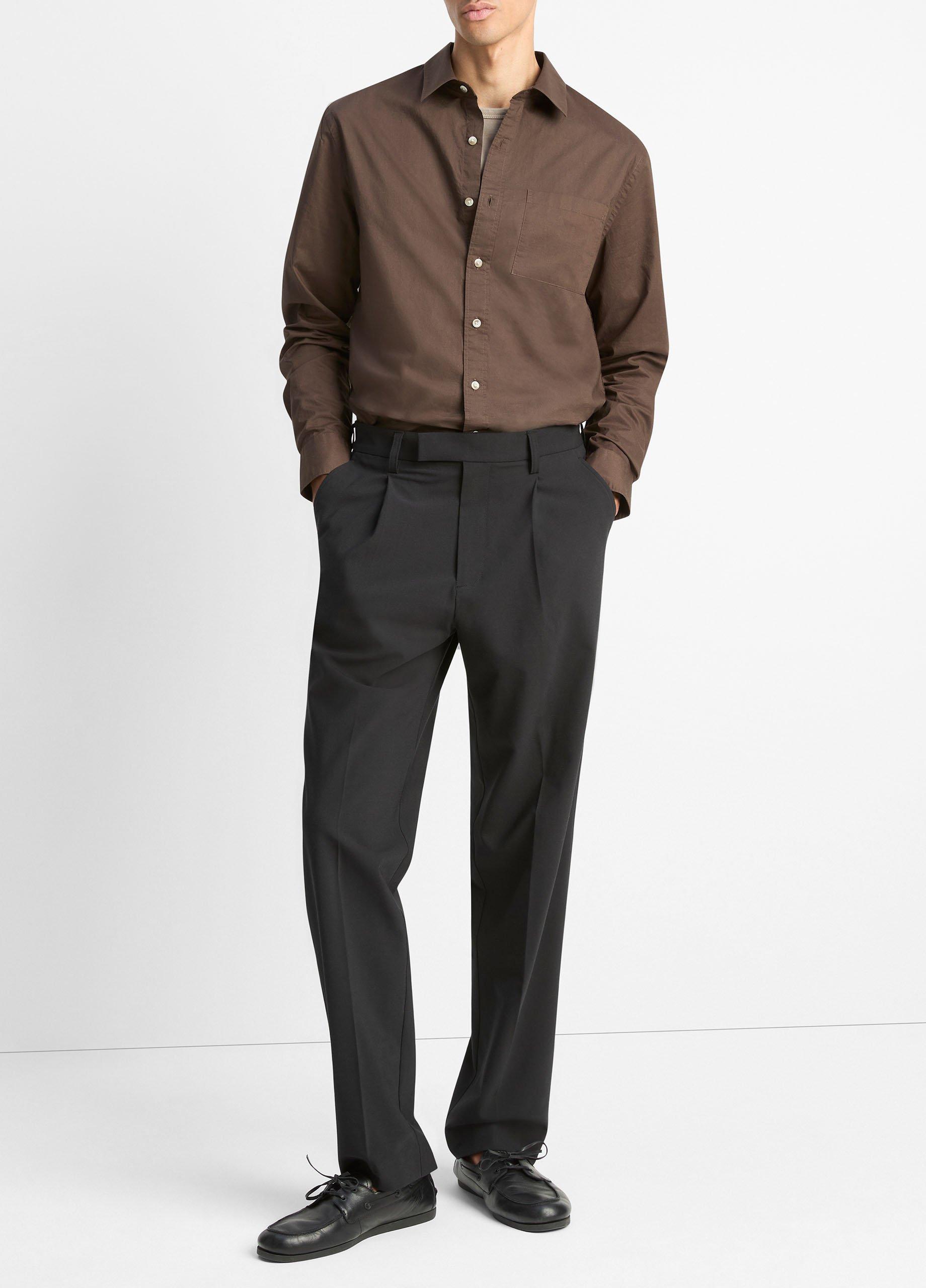 Cotton Poplin Button-Front Shirt image number 3