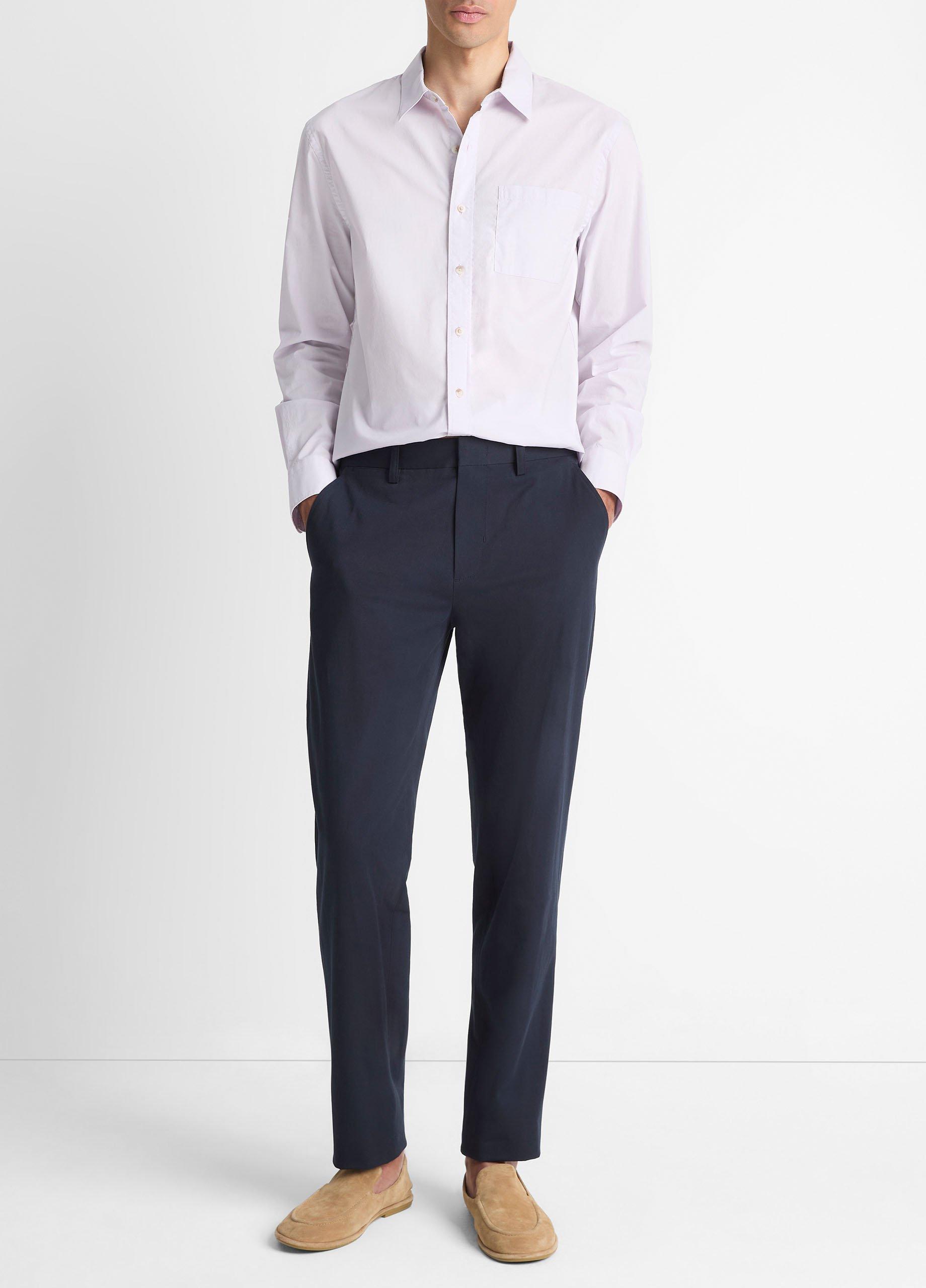 Cotton Poplin Button-Front Shirt image number 3