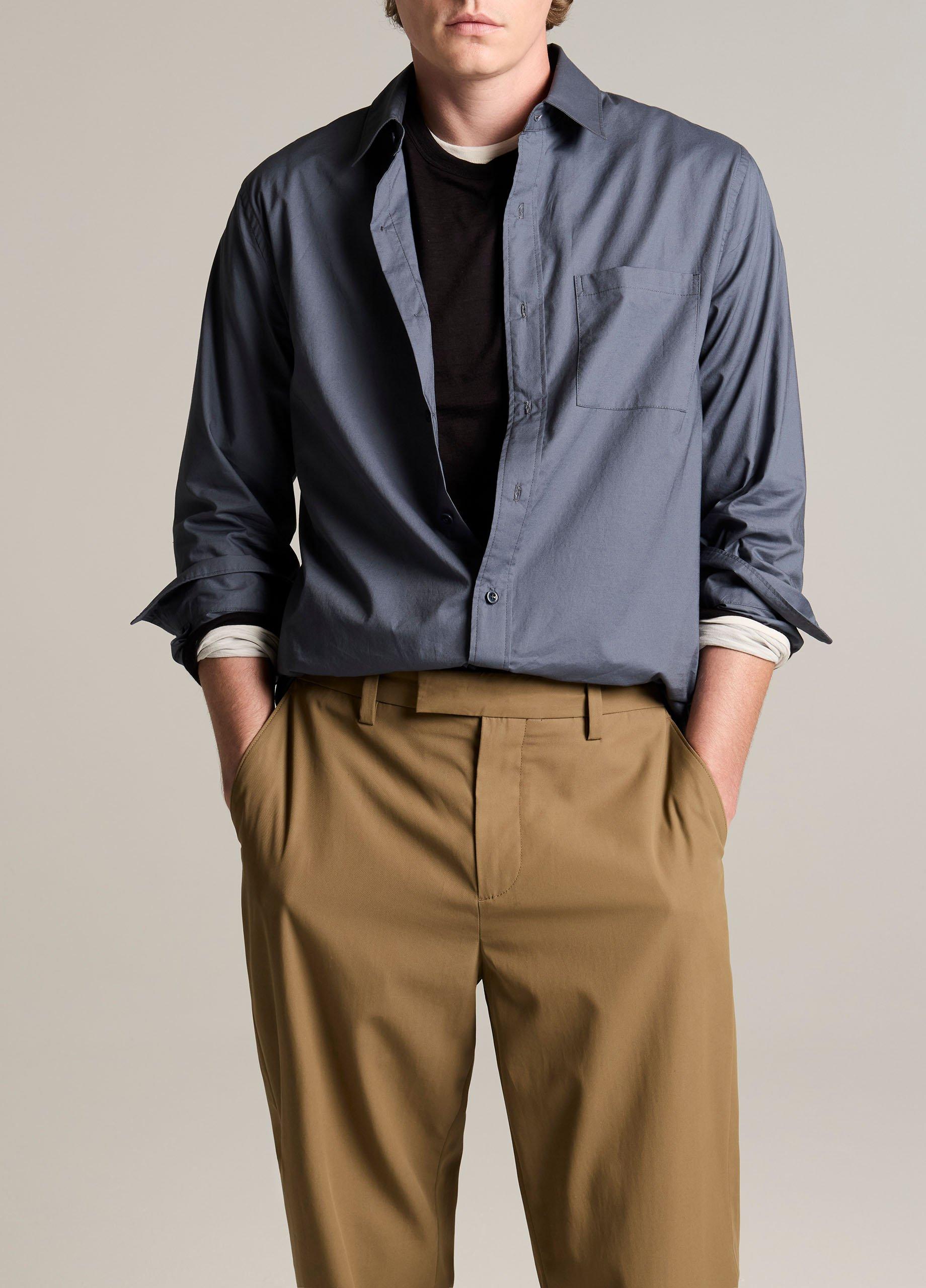 Cotton Poplin Button-Front Shirt image number 0