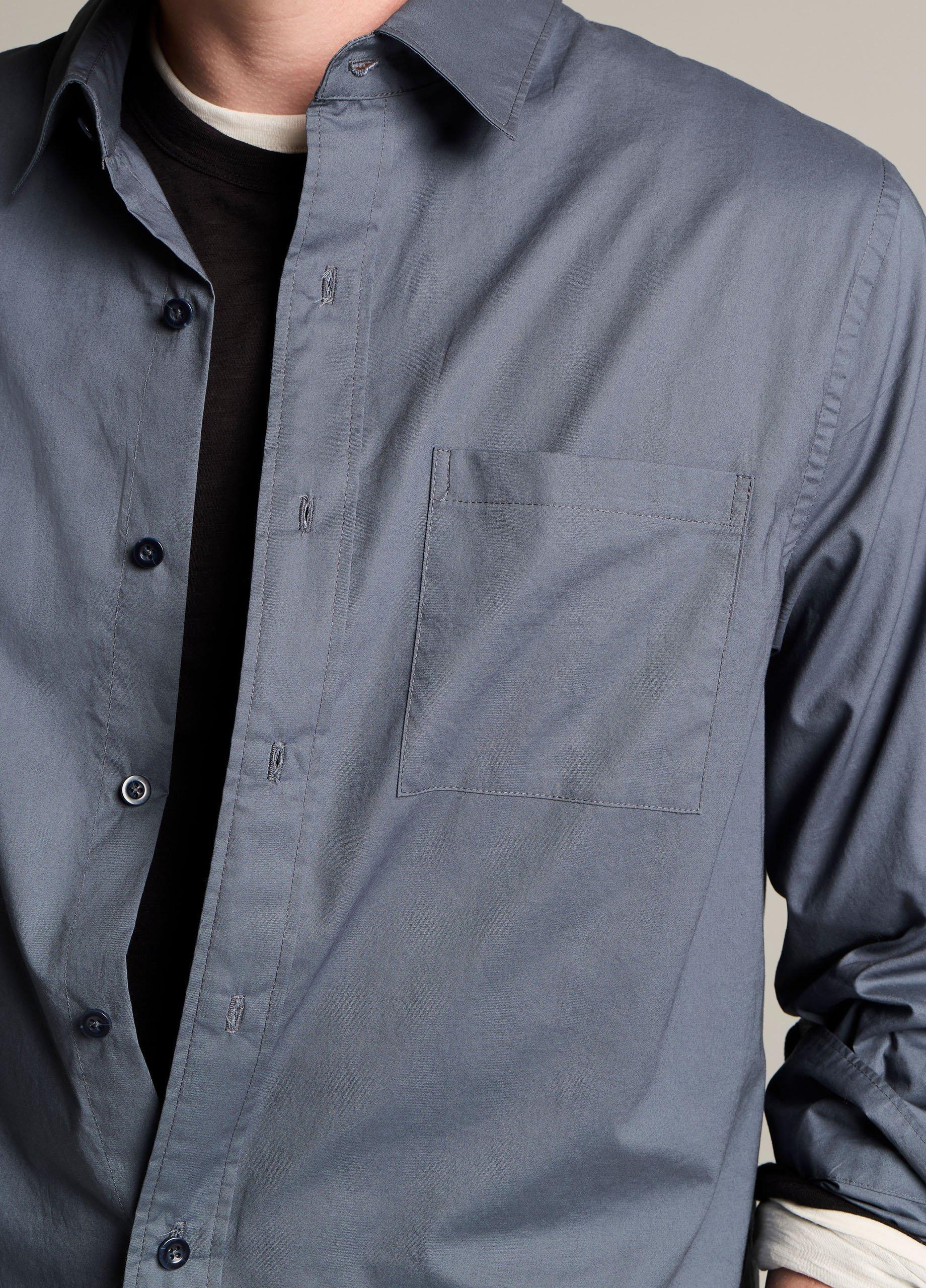 Cotton Poplin Button-Front Shirt image number 1
