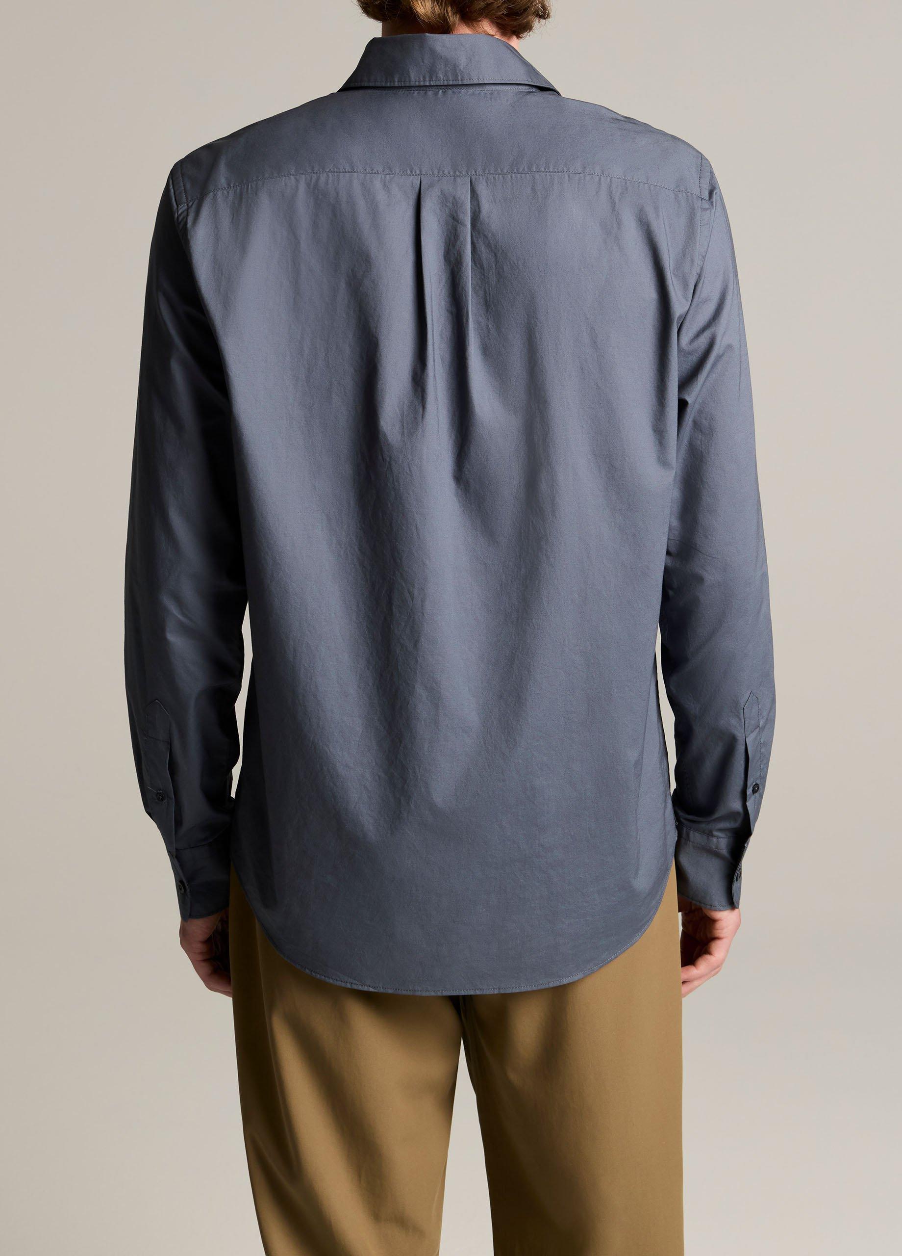 Cotton Poplin Button-Front Shirt image number 2
