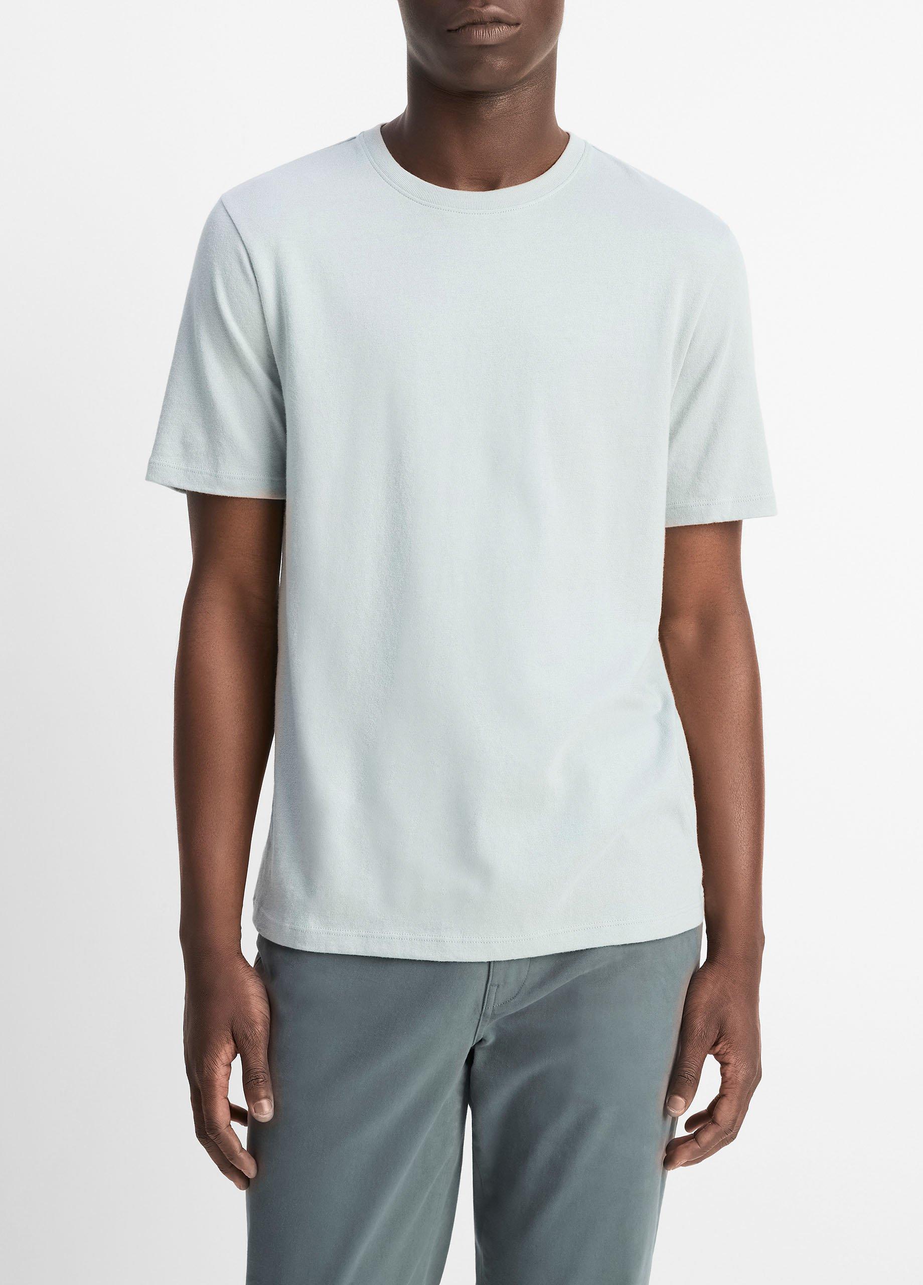 Men's Loose-Knit Cotton T-Shirt, Skylight, Size L Vince