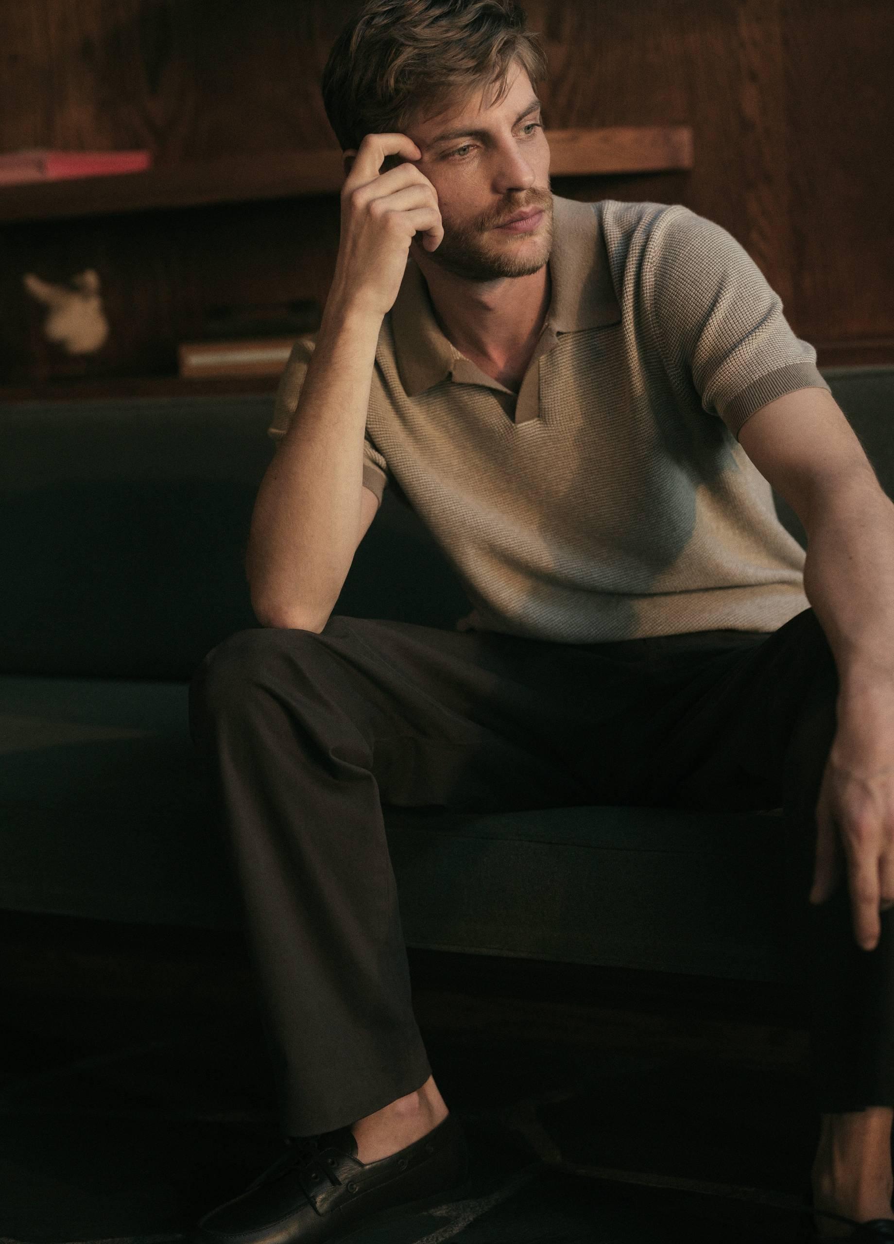 Colorblocked Feed-Stripe Cotton-Cashmere Johnny-Collar Sweater image number 4