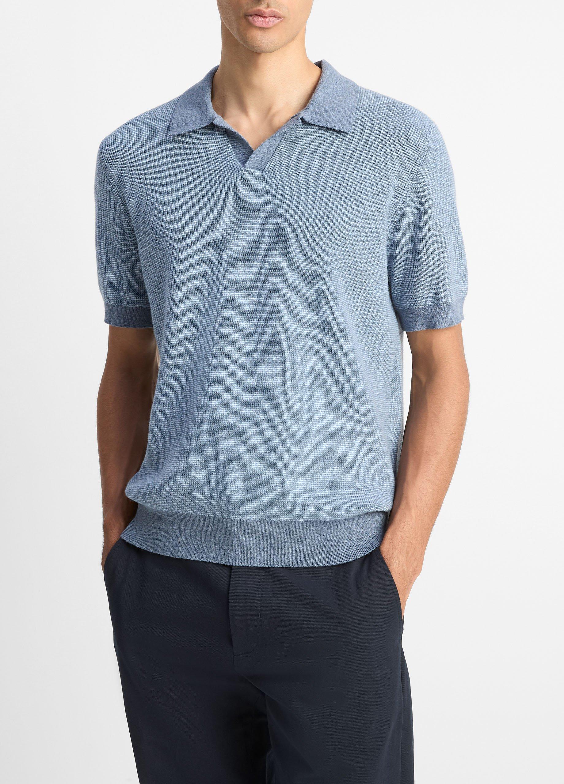 ◆CONICHIWA bonjour◆ boy collar mtm(5color) Colorblocked Feed-Stripe Cotton-Cashmere Johnny-Collar