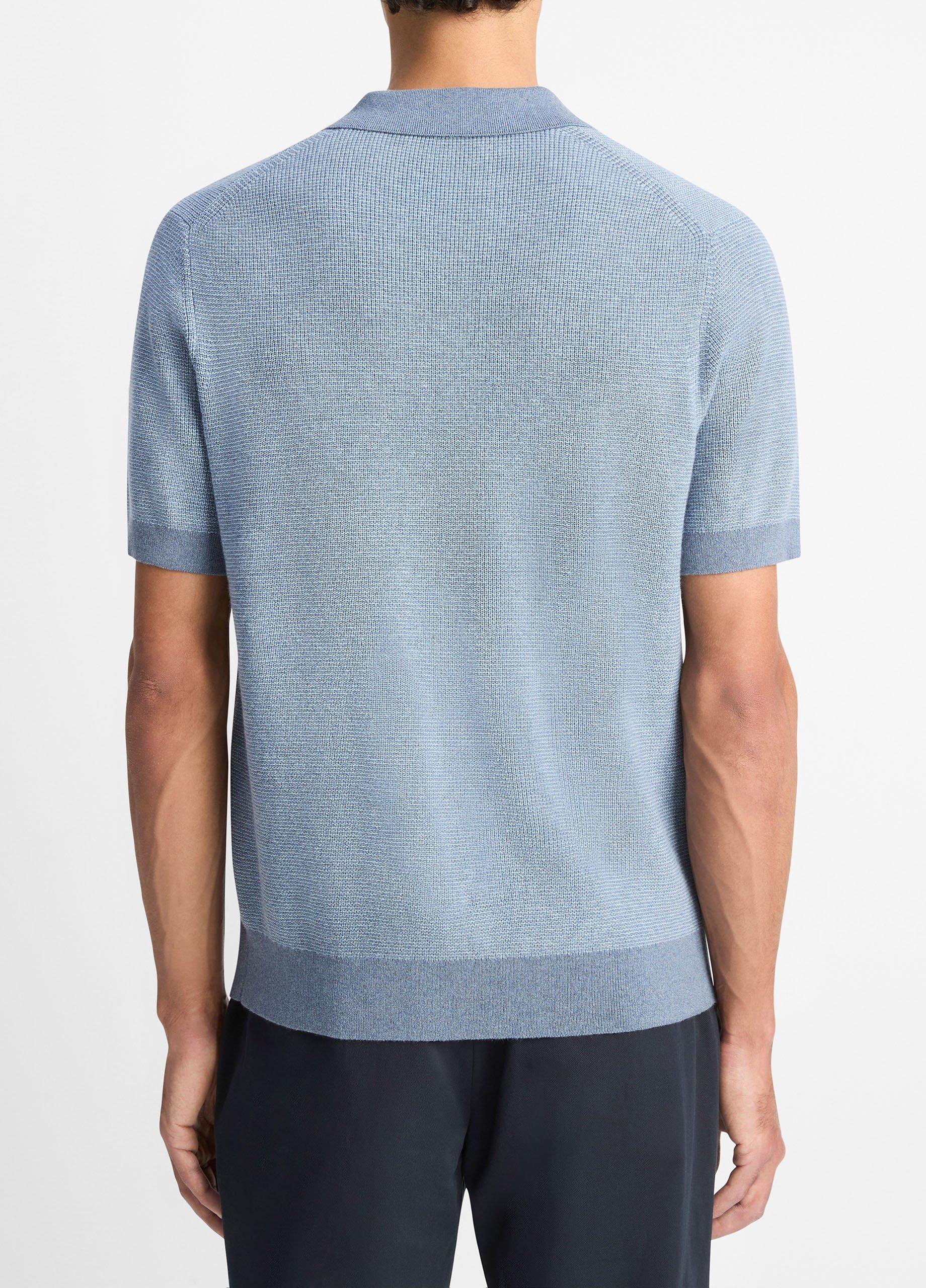 Colorblocked Feed-Stripe Cotton-Cashmere Johnny-Collar Sweater image number 2