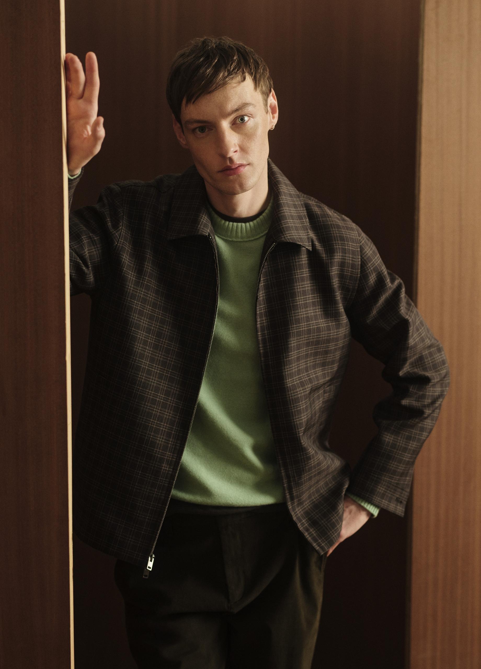 Plaid Wool-Blend Zip Jacket image number 4