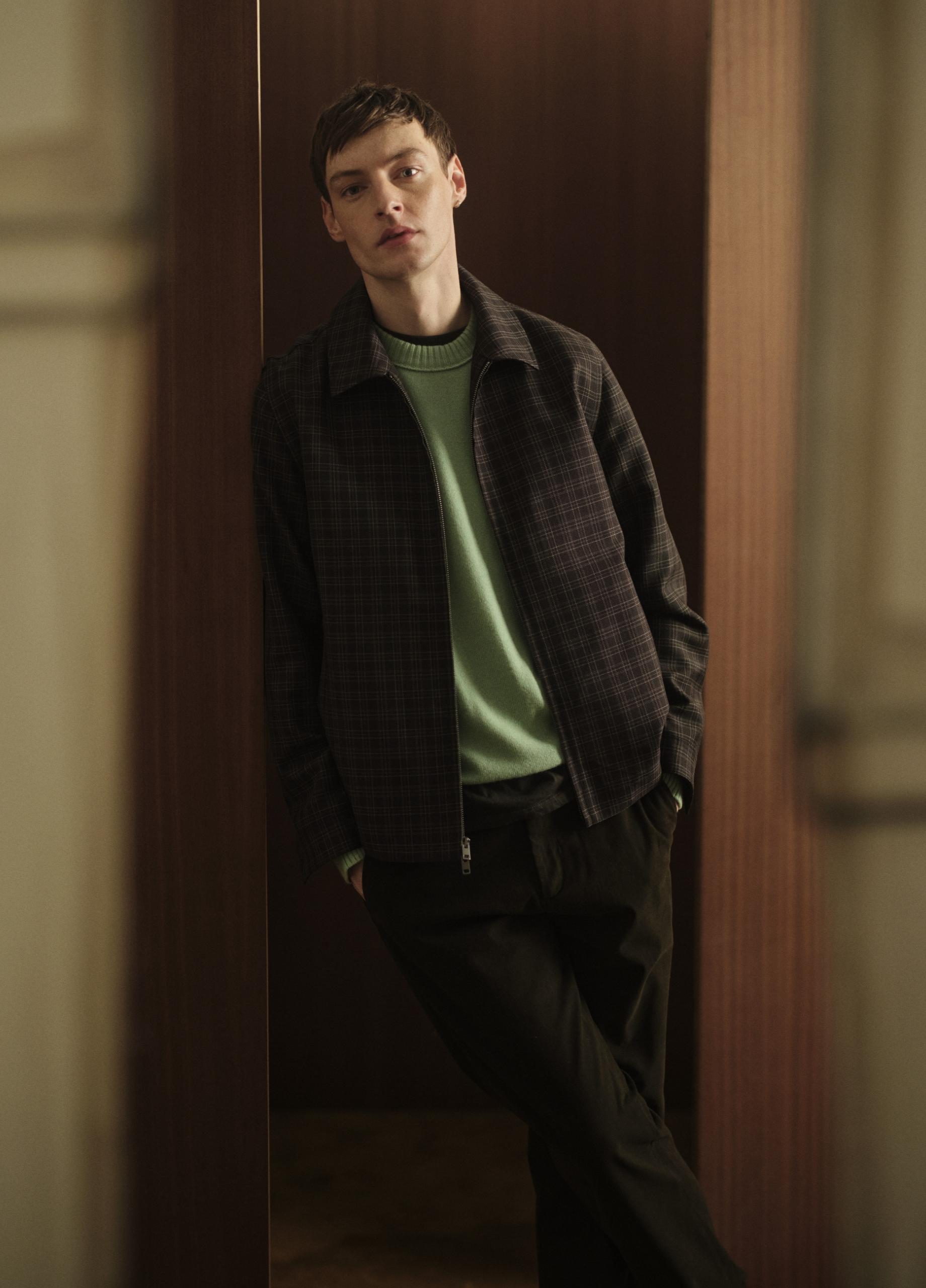 Plaid Wool-Blend Zip Jacket image number 5