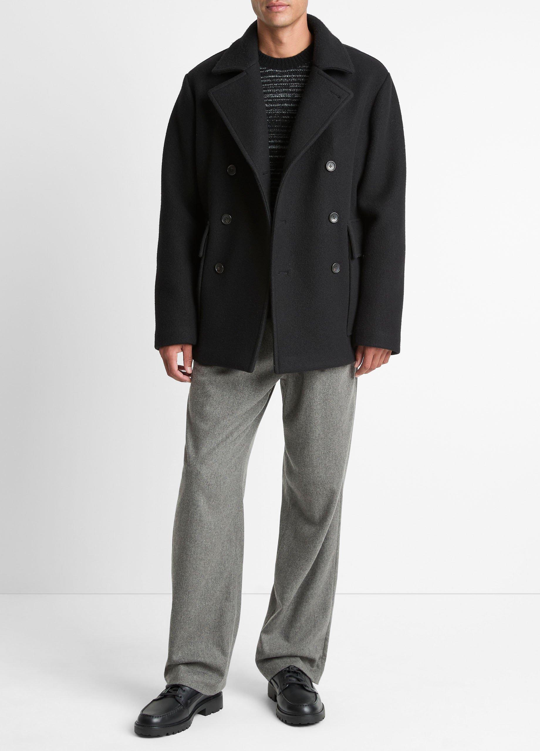 Italian Wool-Blend Peacoat image number 3