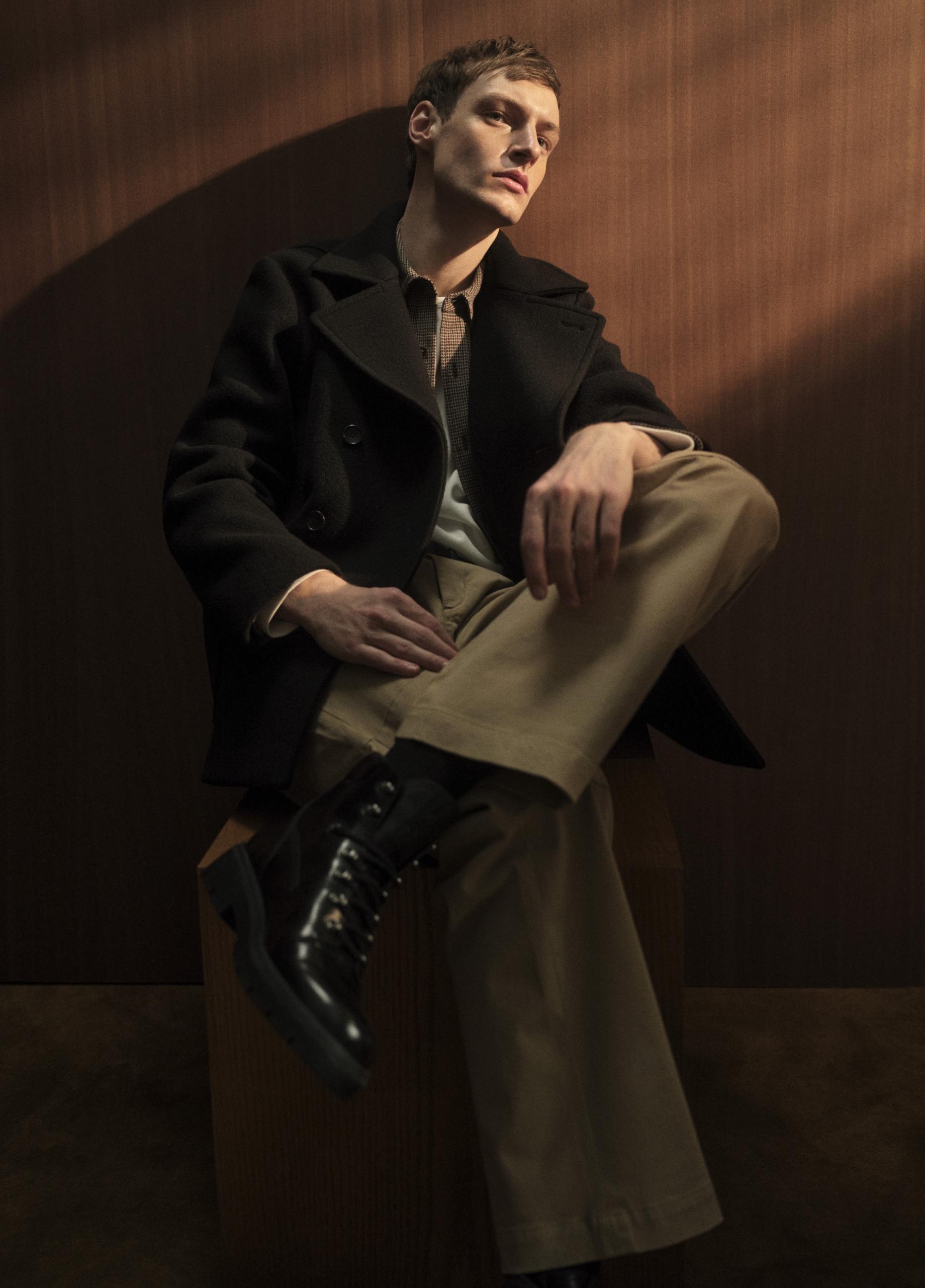 Italian Wool-Blend Peacoat image number 5