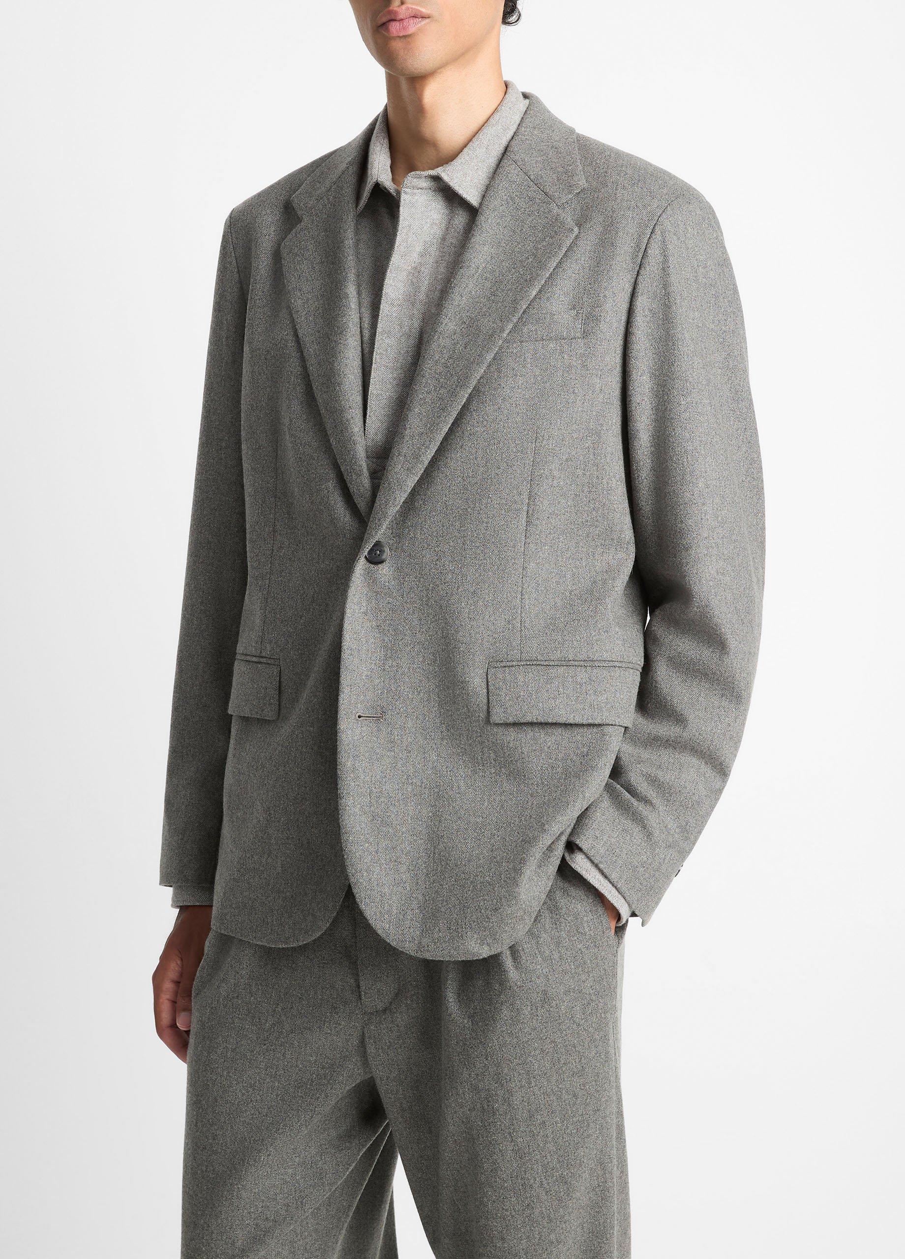 Italian Wool-Blend Flannel Blazer image number 1