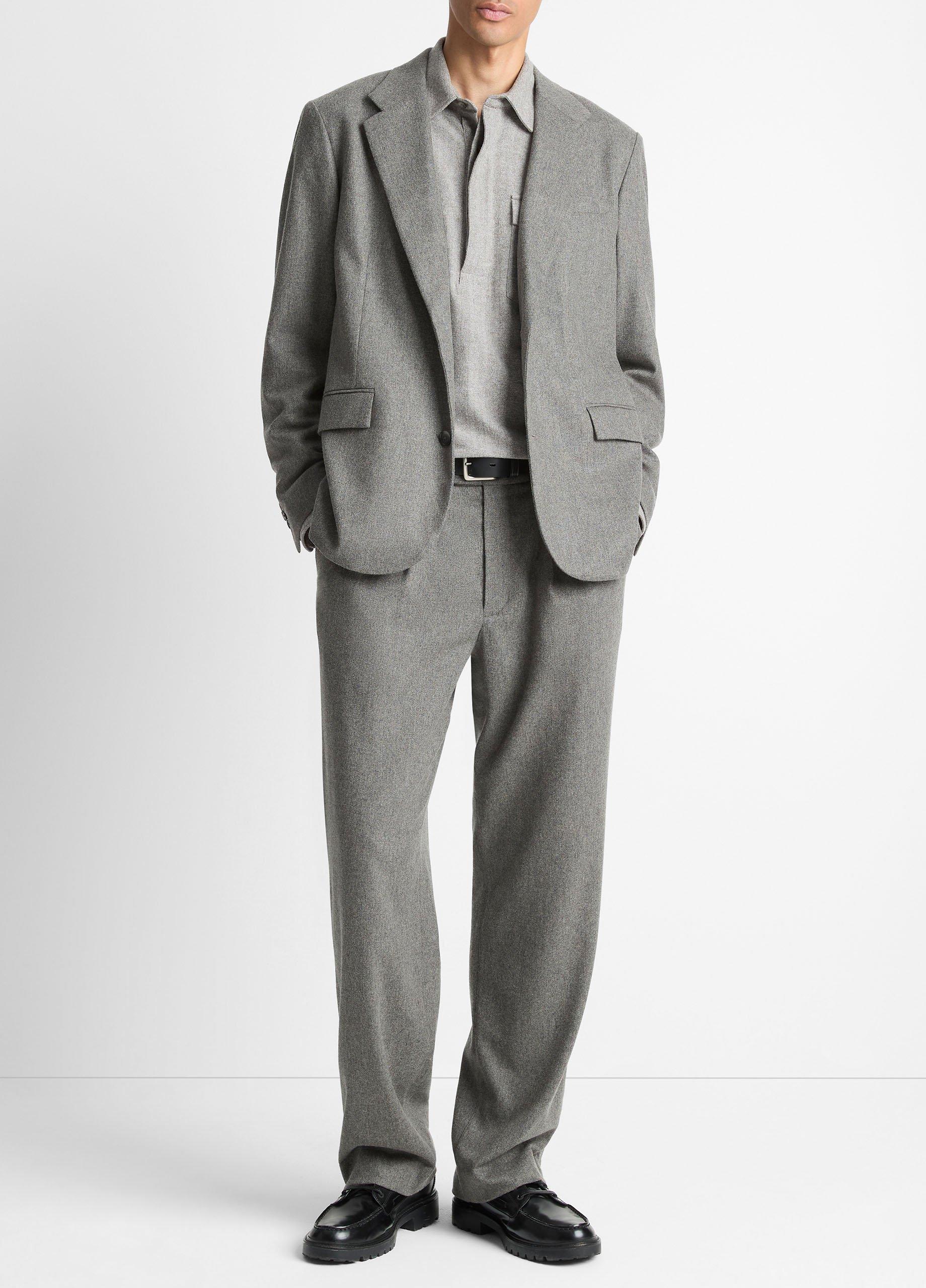 Italian Wool-Blend Flannel Blazer image number 3