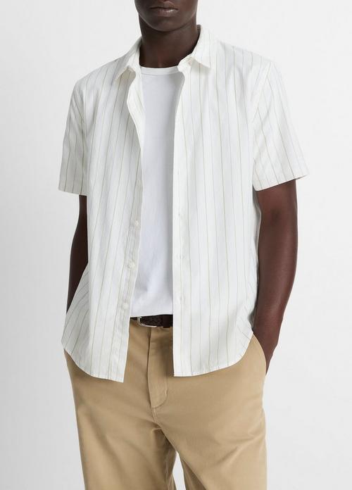 Chatsworth Stripe Cotton Short-Sleeve Button-Front Shirt