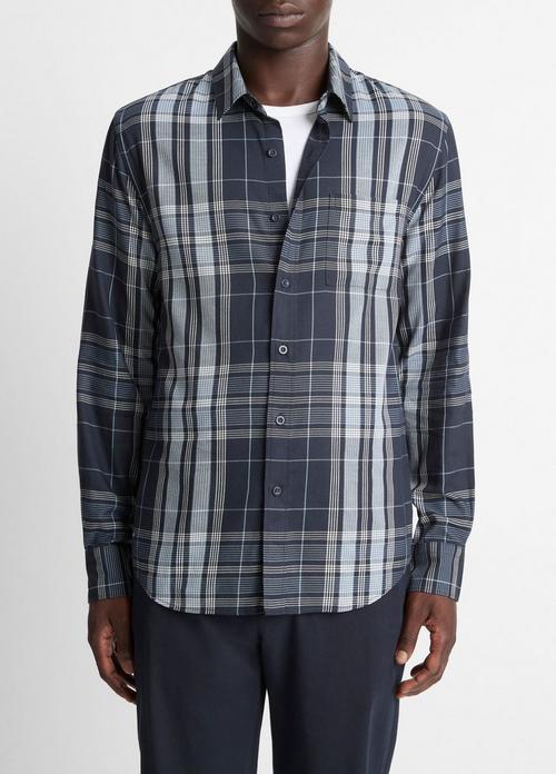Dunluce Plaid Cotton-Blend Button-Front Shirt