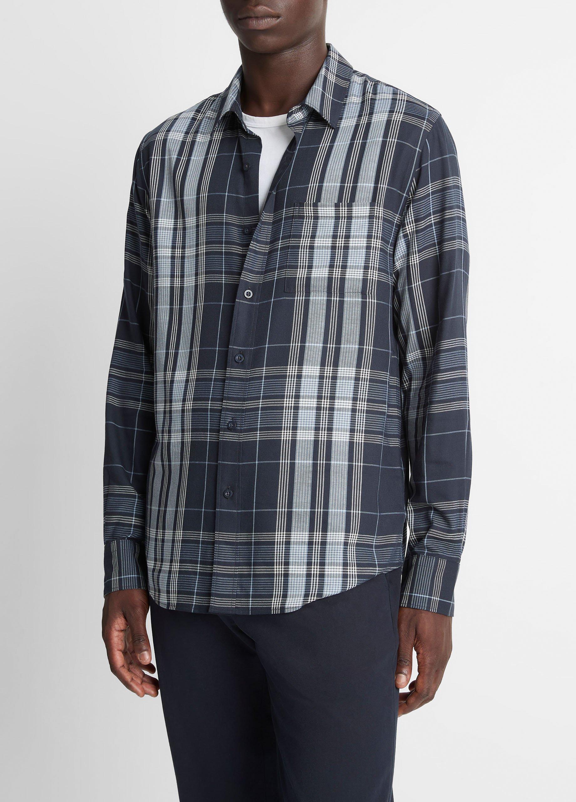 Dunluce Plaid Cotton-Blend Button-Front Shirt image number 1