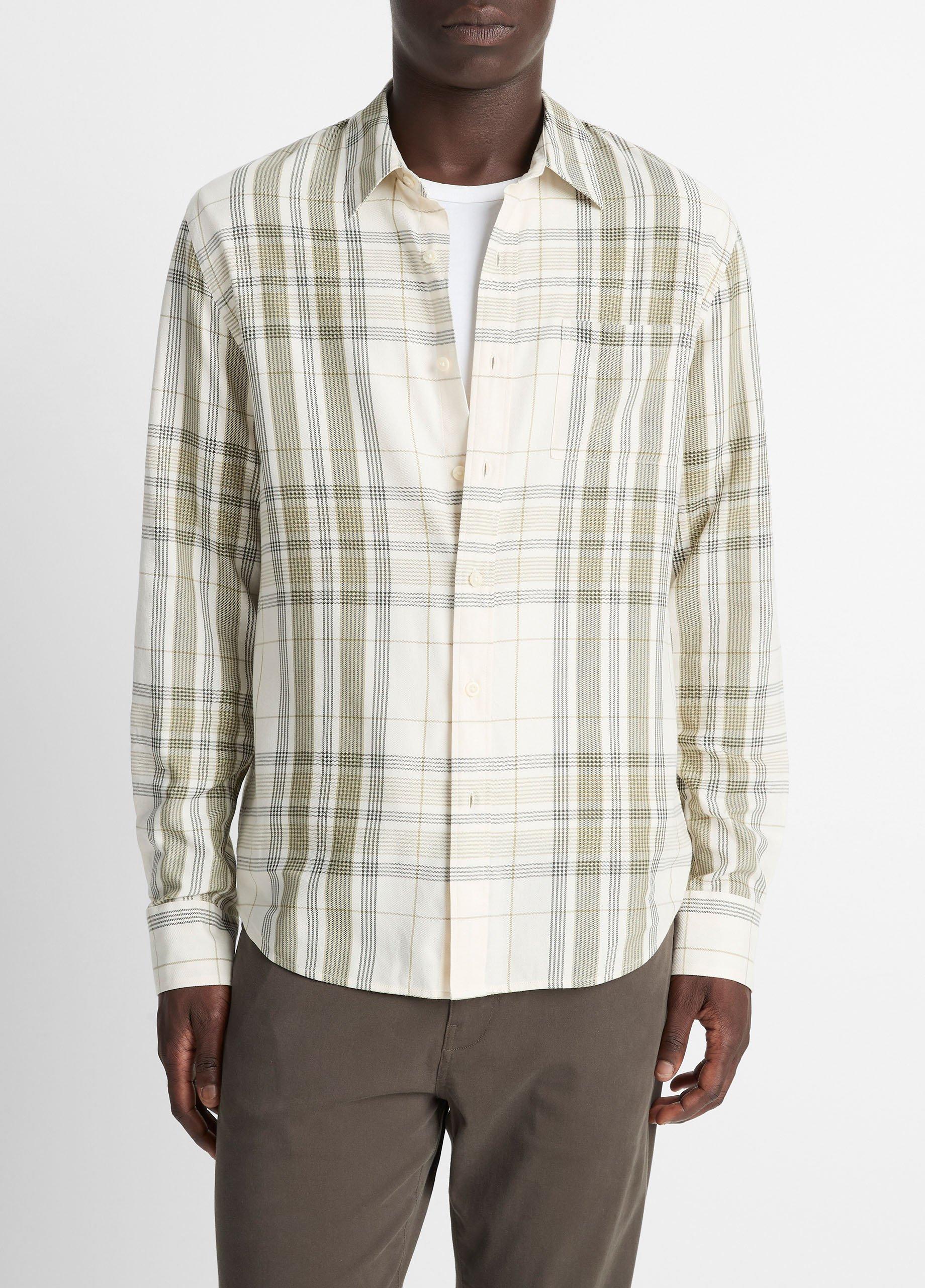 Dunluce Plaid Cotton-Blend Button-Front Shirt image number 0