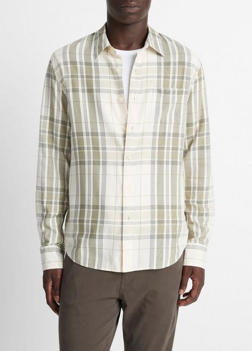 Dunluce Plaid Cotton-Blend Button-Front Shirt