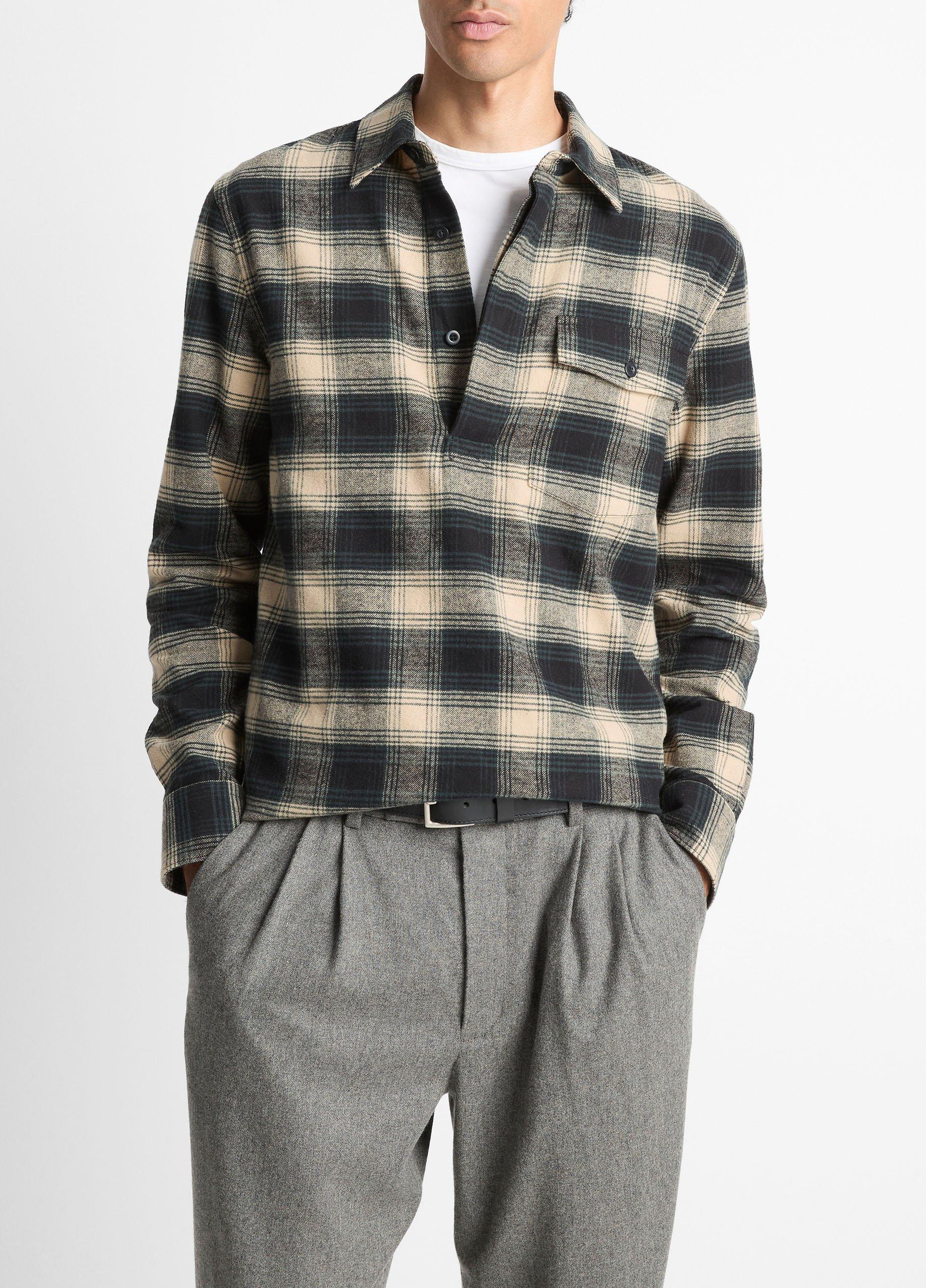 Bowden Plaid Cotton Popover Shirt image number 0