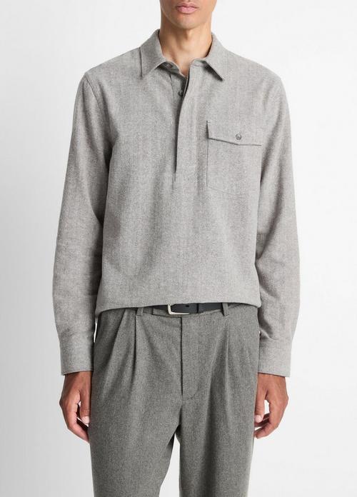 Herringbone Cotton Popover Shirt