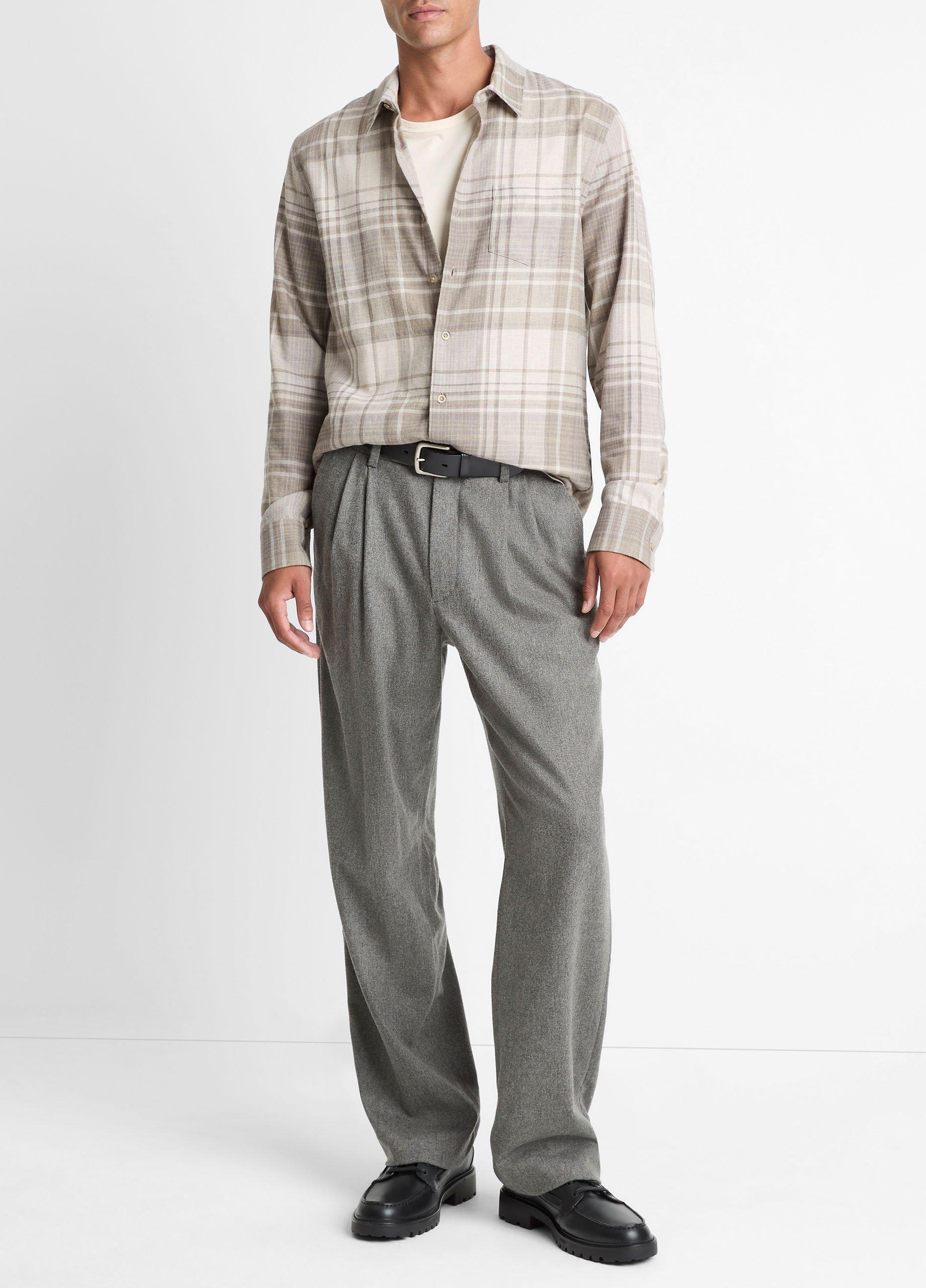 Chilton Plaid Cotton Button-Front Shirt image number 3
