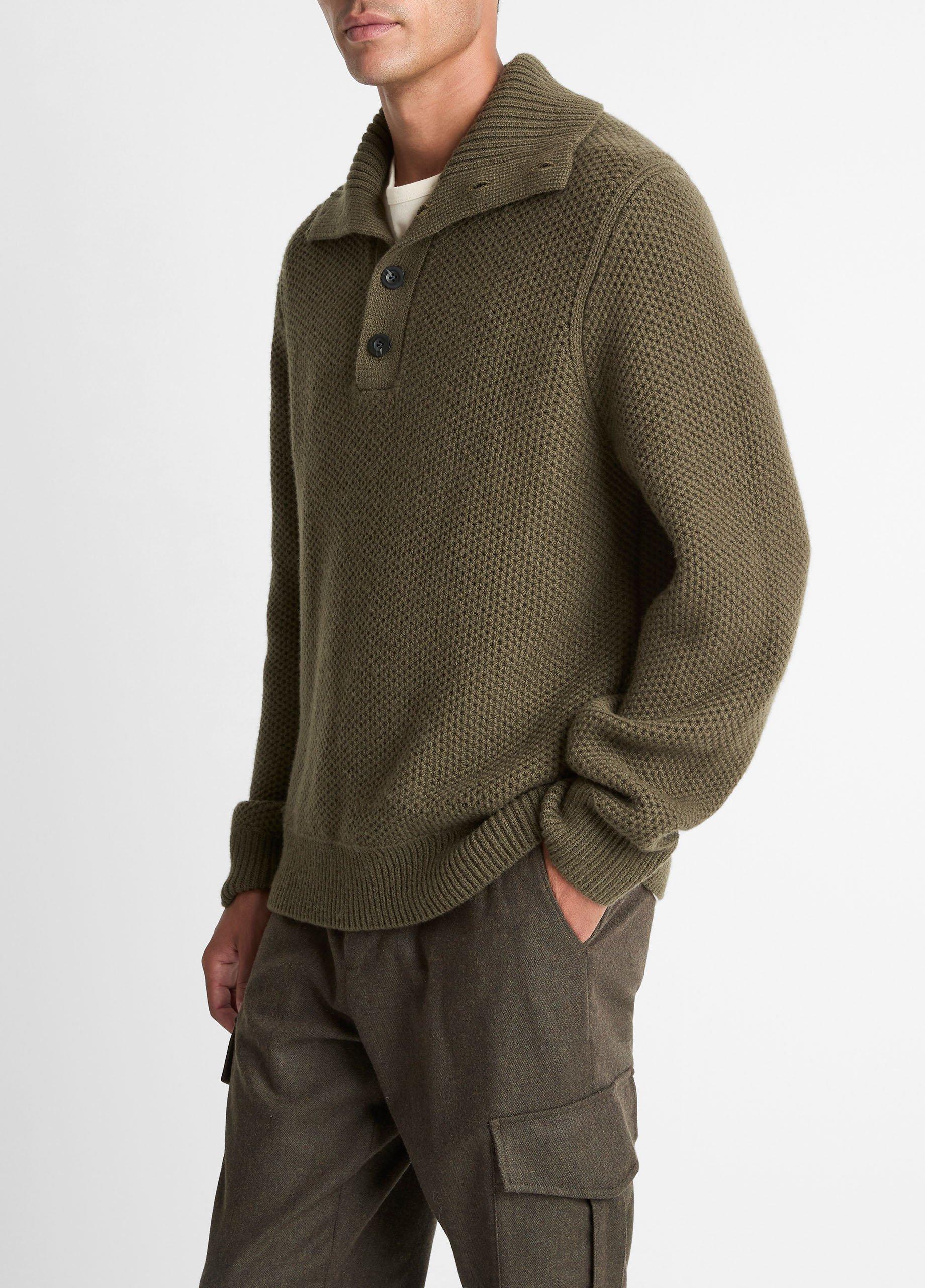Honeycomb Wool Mock-Neck Sweater image number 1