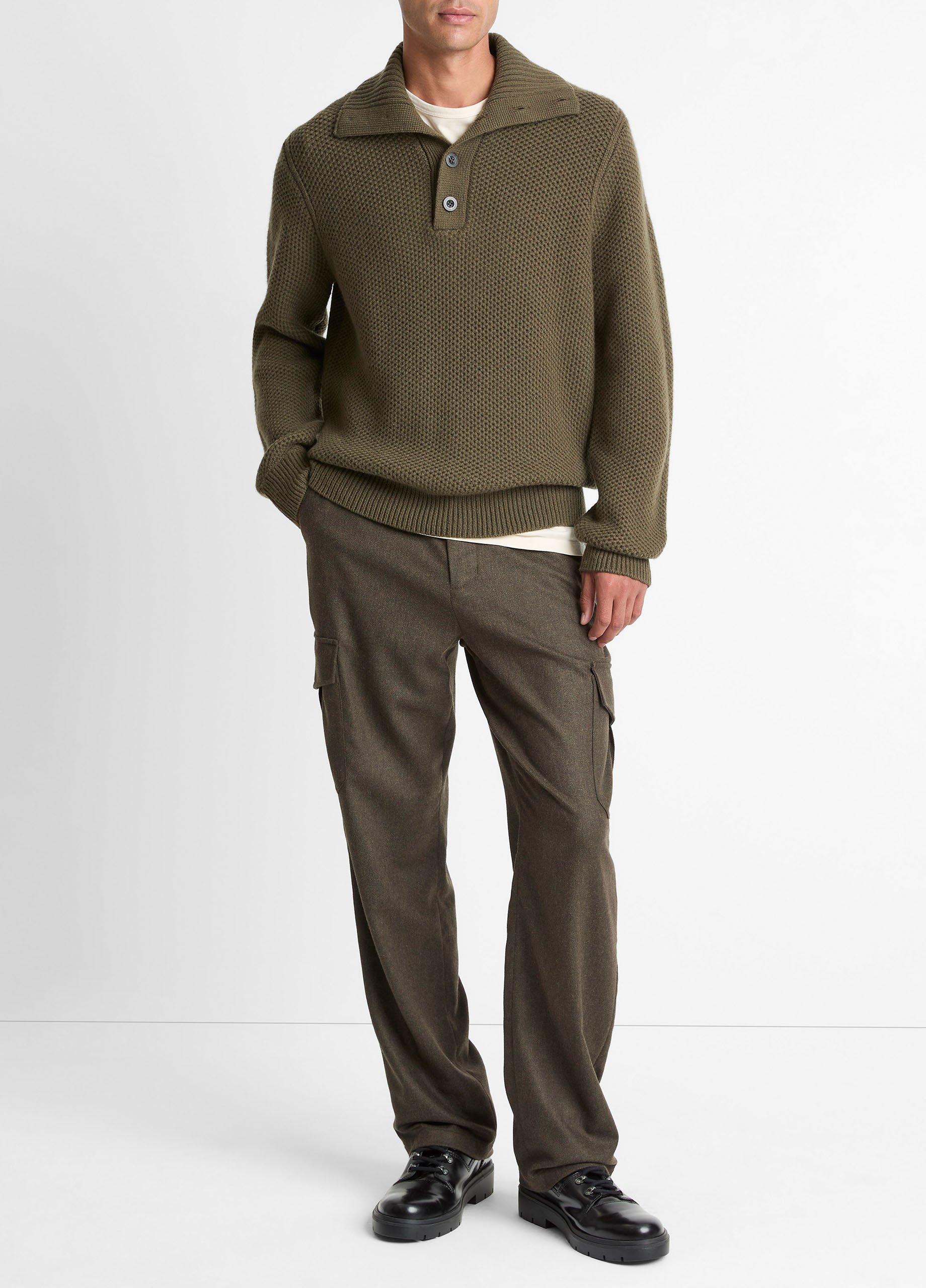Honeycomb Wool Mock-Neck Sweater image number 3