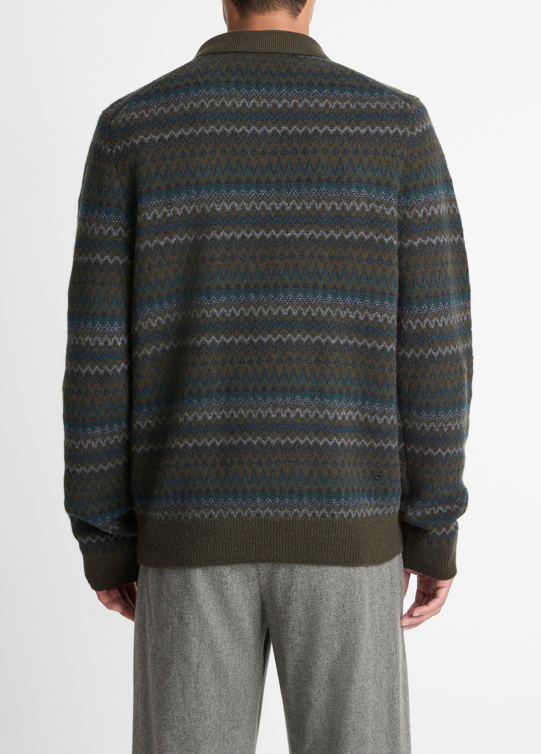 Fair Isle Wool-Cashmere Johnny-Collar Sweater image number 2