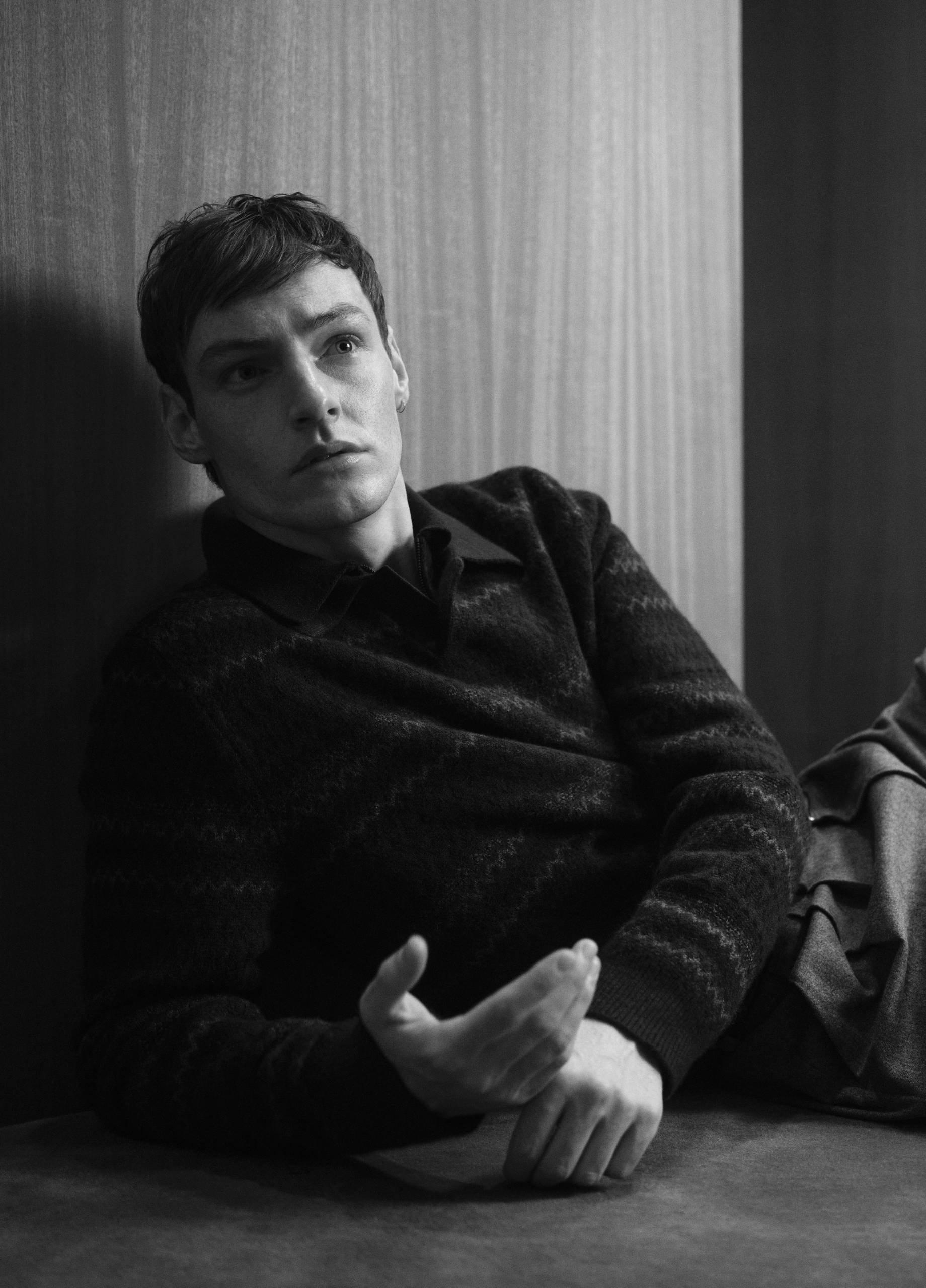 Fair Isle Wool-Cashmere Johnny-Collar Sweater image number 5