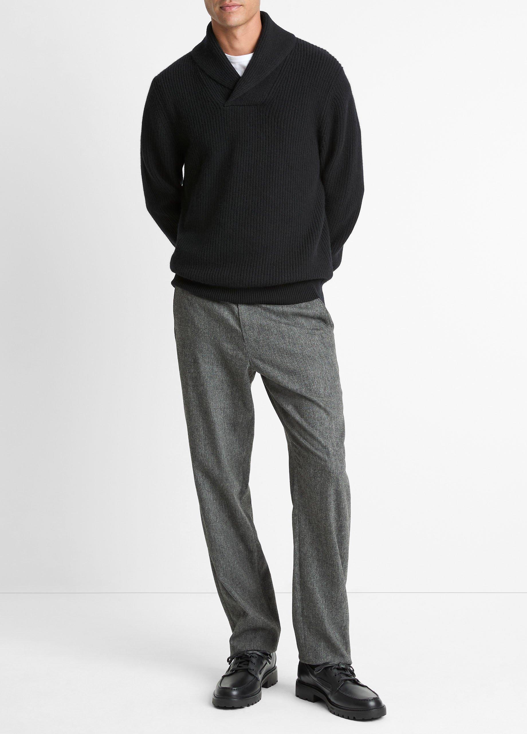 Shaker Wool-Cashmere Shawl-Collar Sweater image number 3