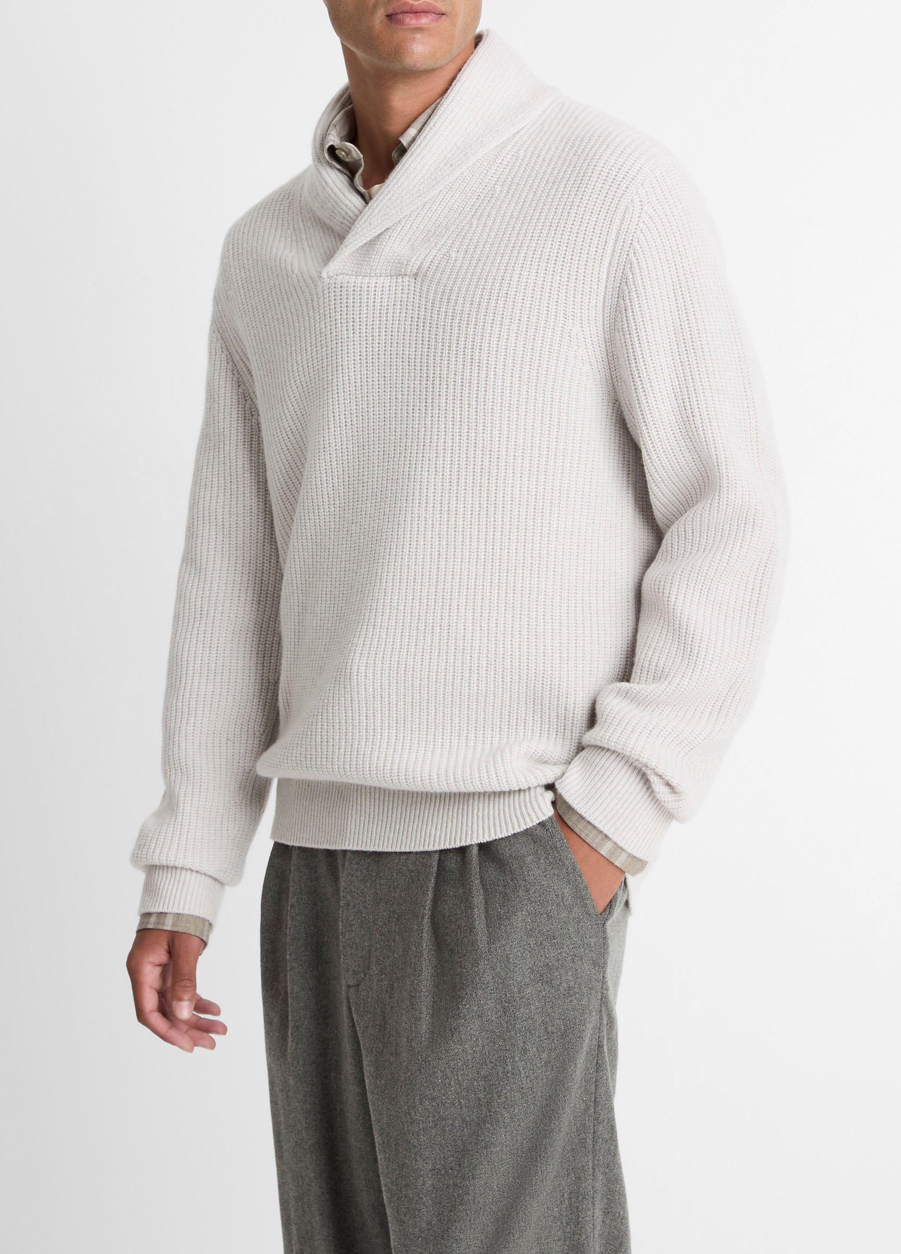 Shaker Wool-Cashmere Shawl-Collar Sweater image number 1