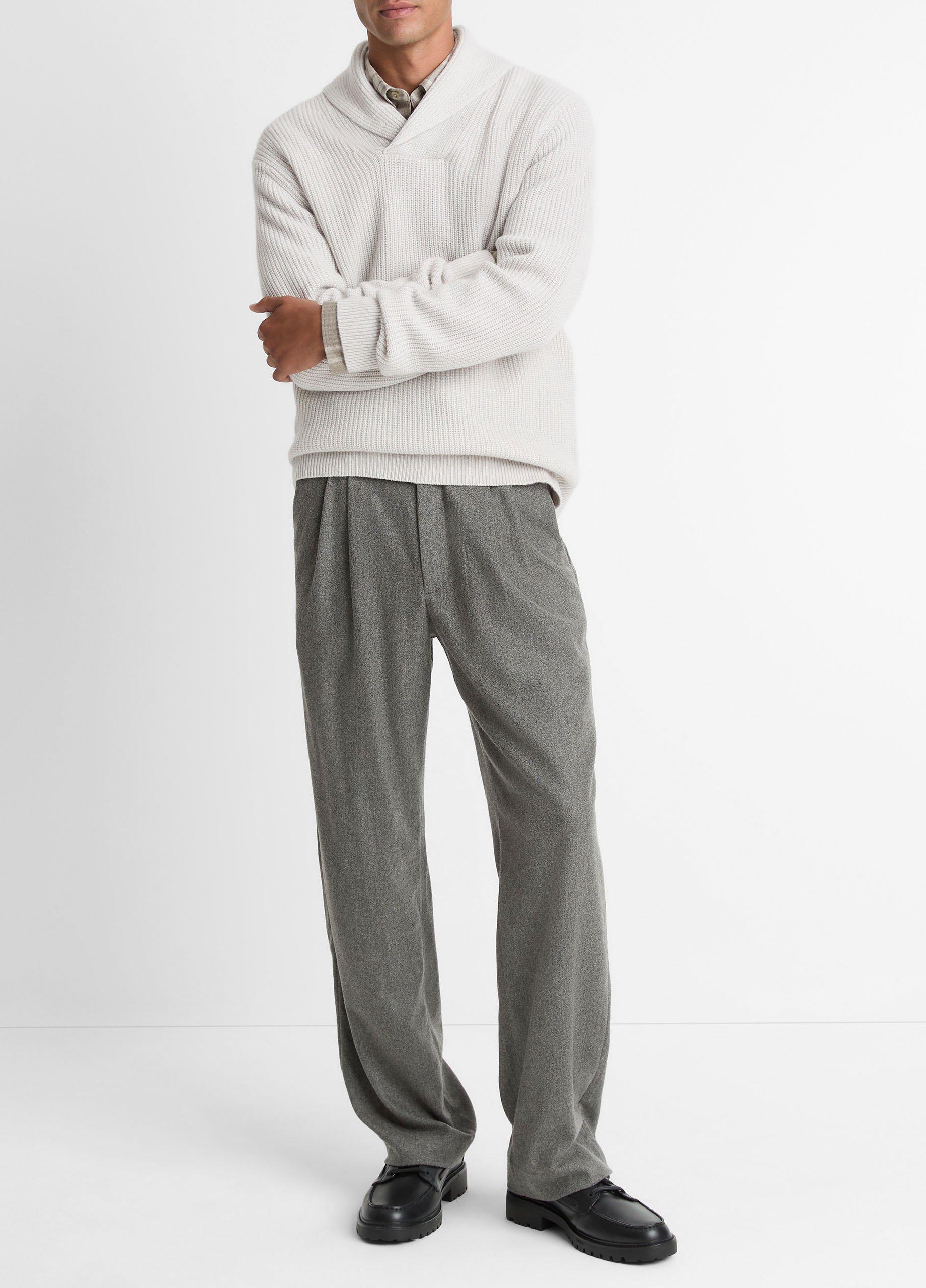 Shaker Wool-Cashmere Shawl-Collar Sweater image number 3