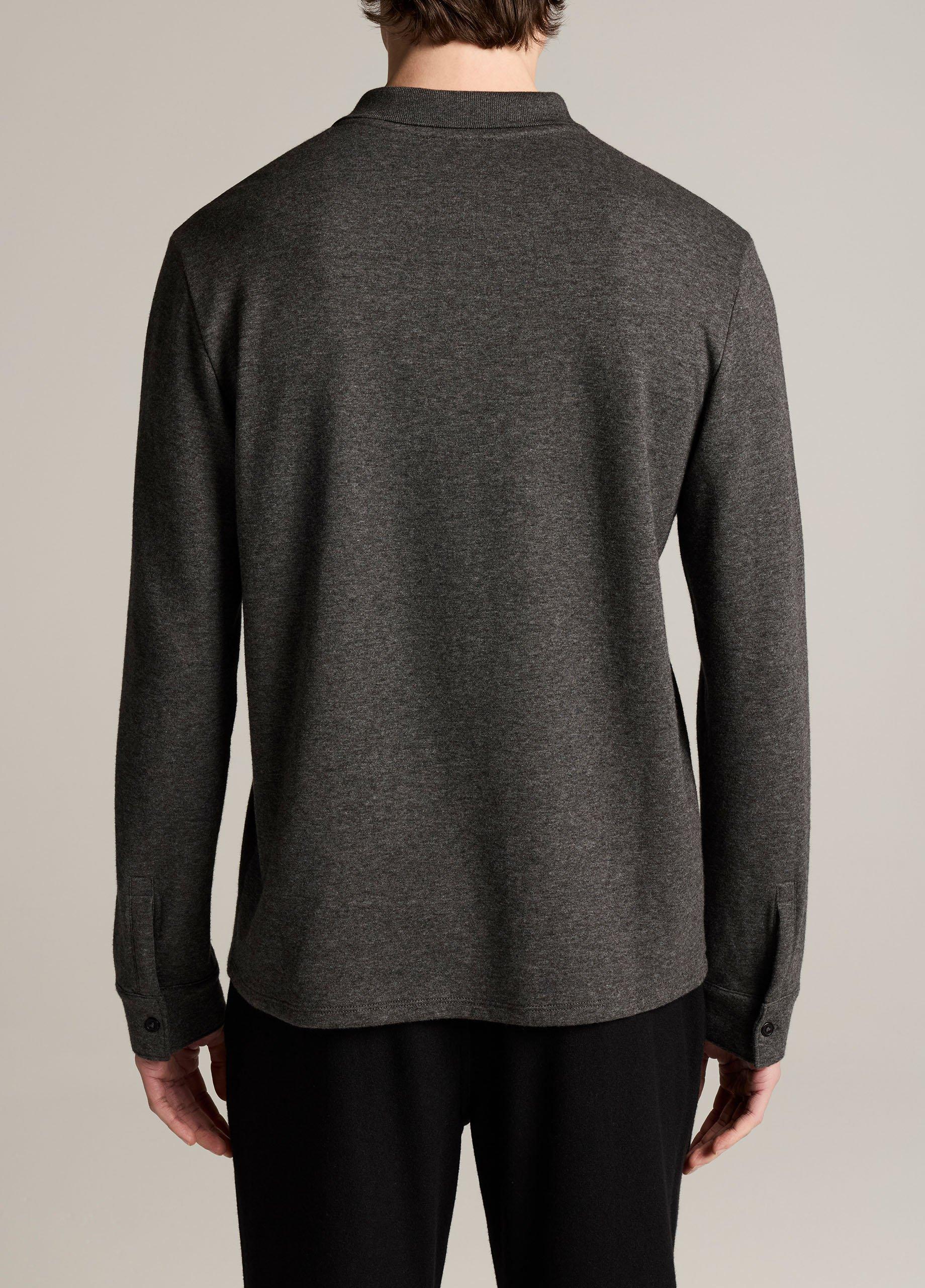 Heathered Double-Face Cotton-Blend Polo Shirt image number 2