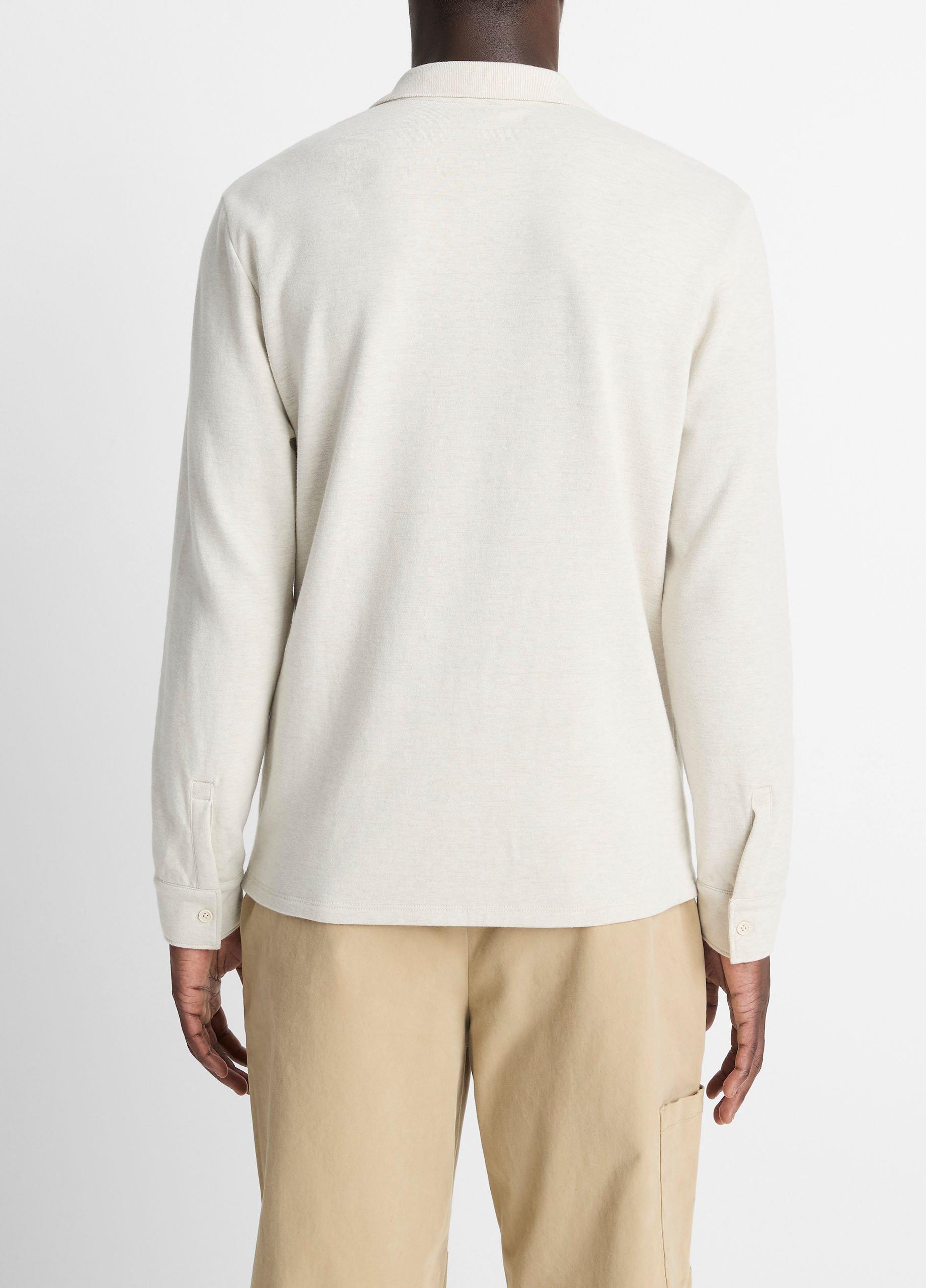 Heathered Double-Face Cotton-Blend Polo Shirt image number 2