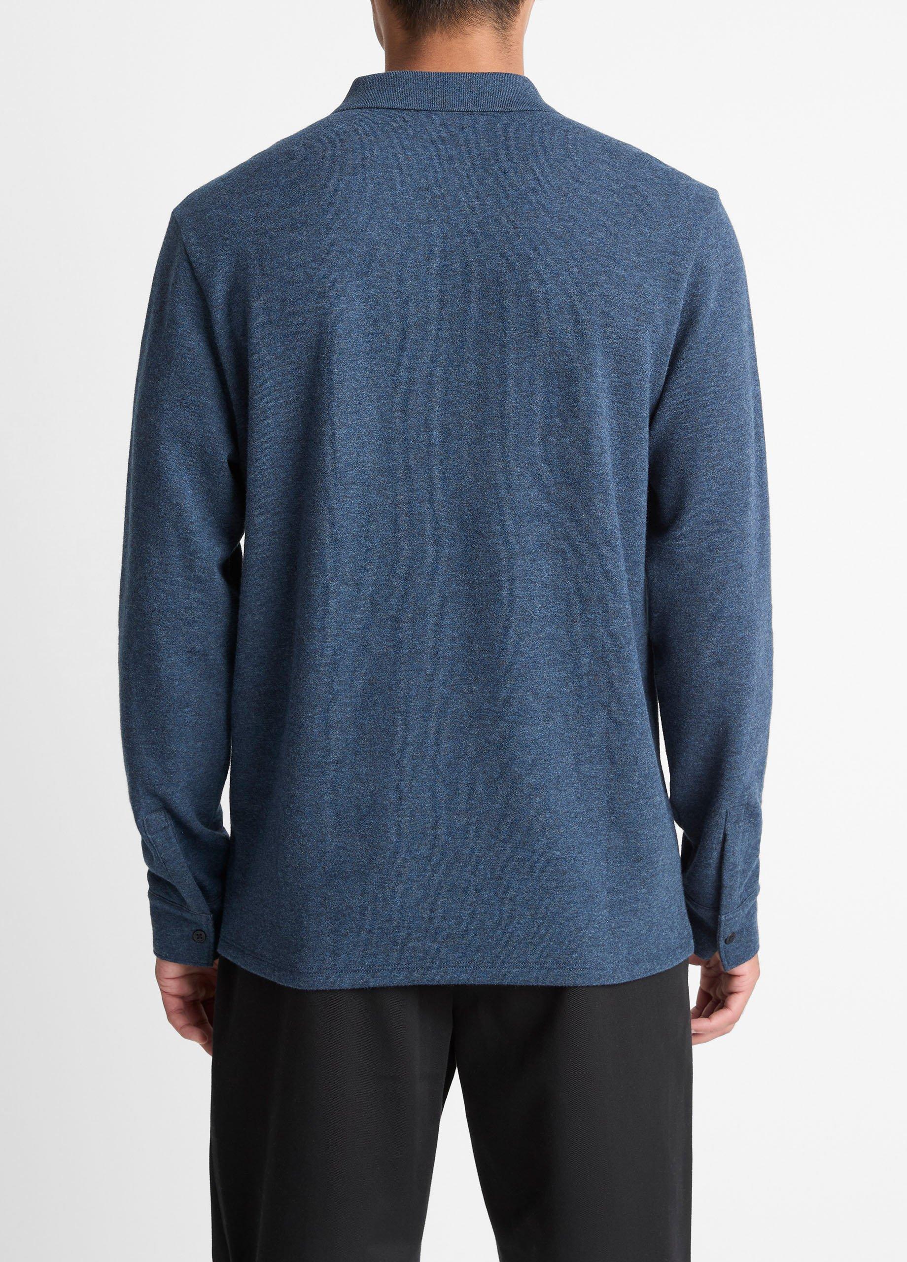 Heathered Double-Face Cotton-Blend Polo Shirt image number 2