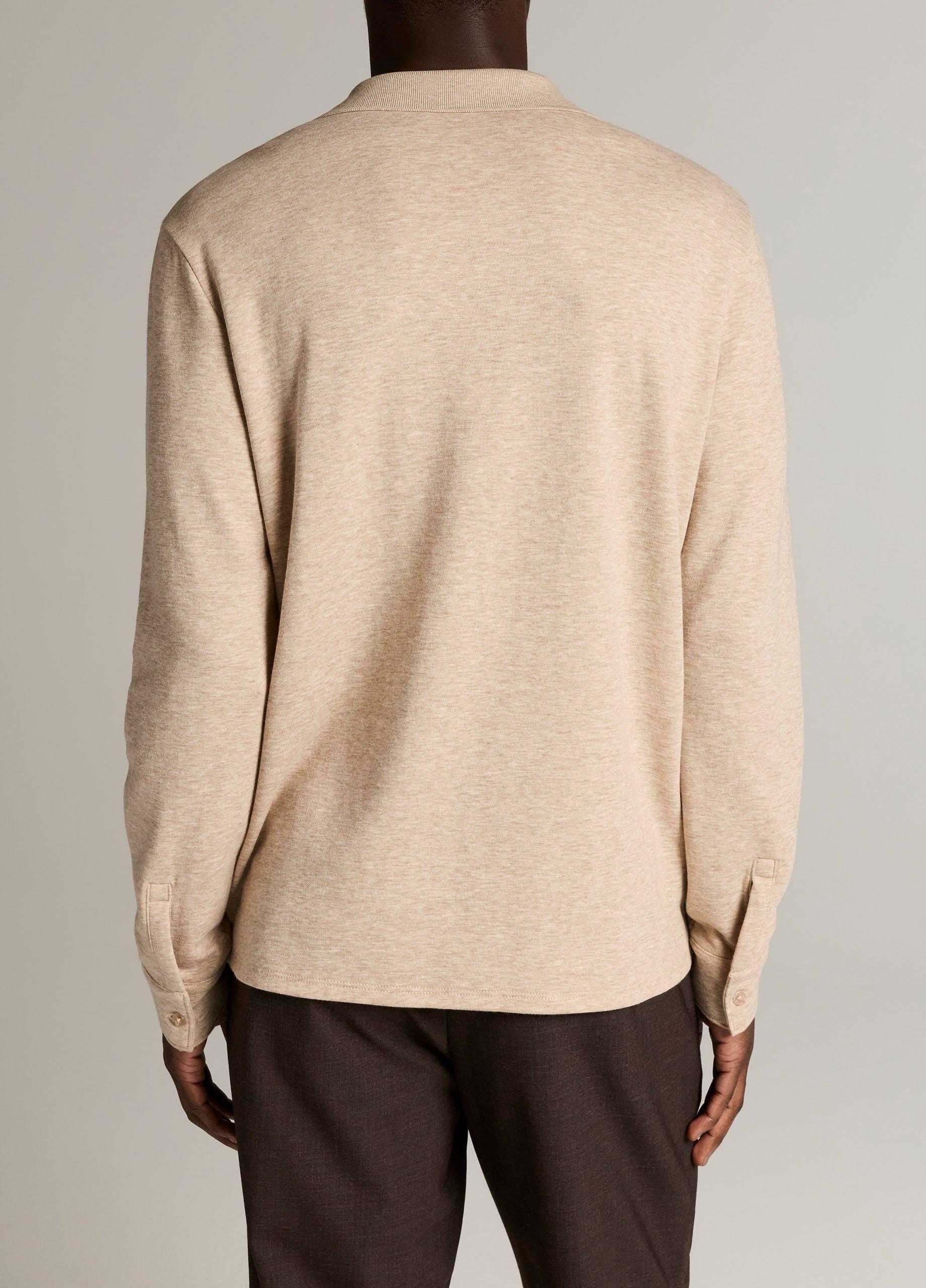 Heathered Double-Face Cotton-Blend Polo Shirt image number 2