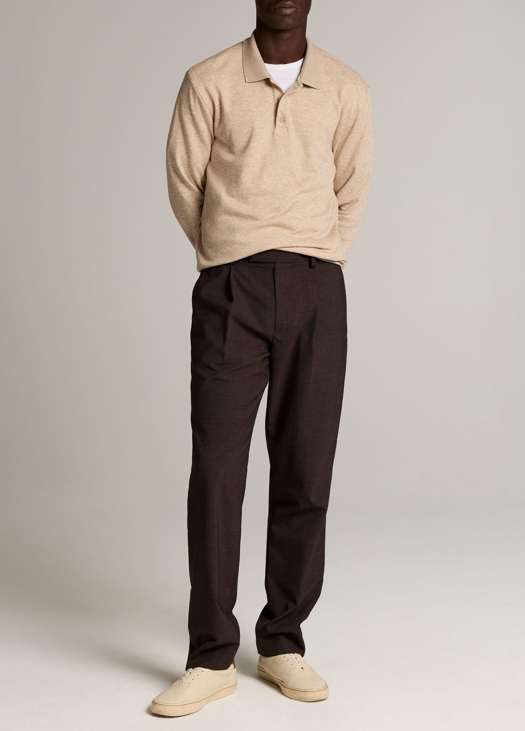 Heathered Double-Face Cotton-Blend Polo Shirt image number 3
