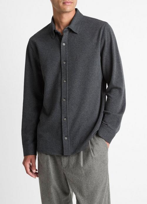 Pinstripe Jacquard Cotton-Blend Button-Front Shirt