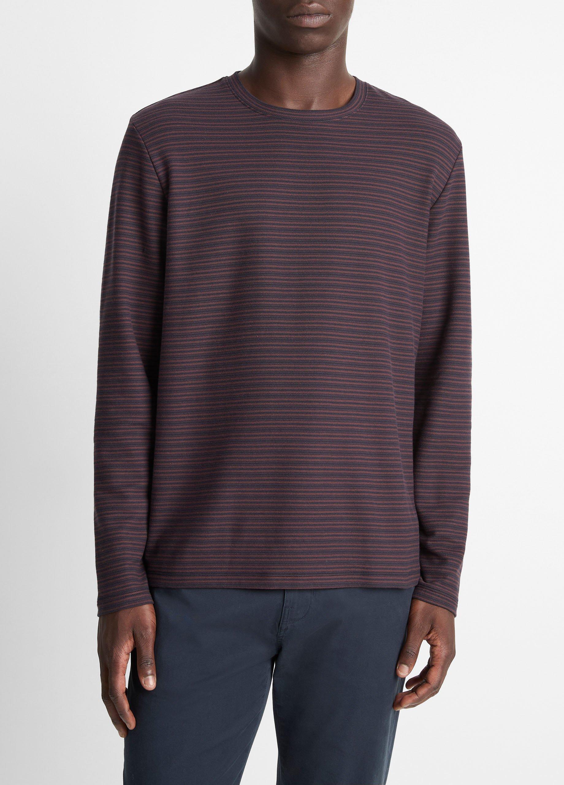 Striped Pima Cotton Piqu&eacute; Long-Sleeve T-Shirt image number 0