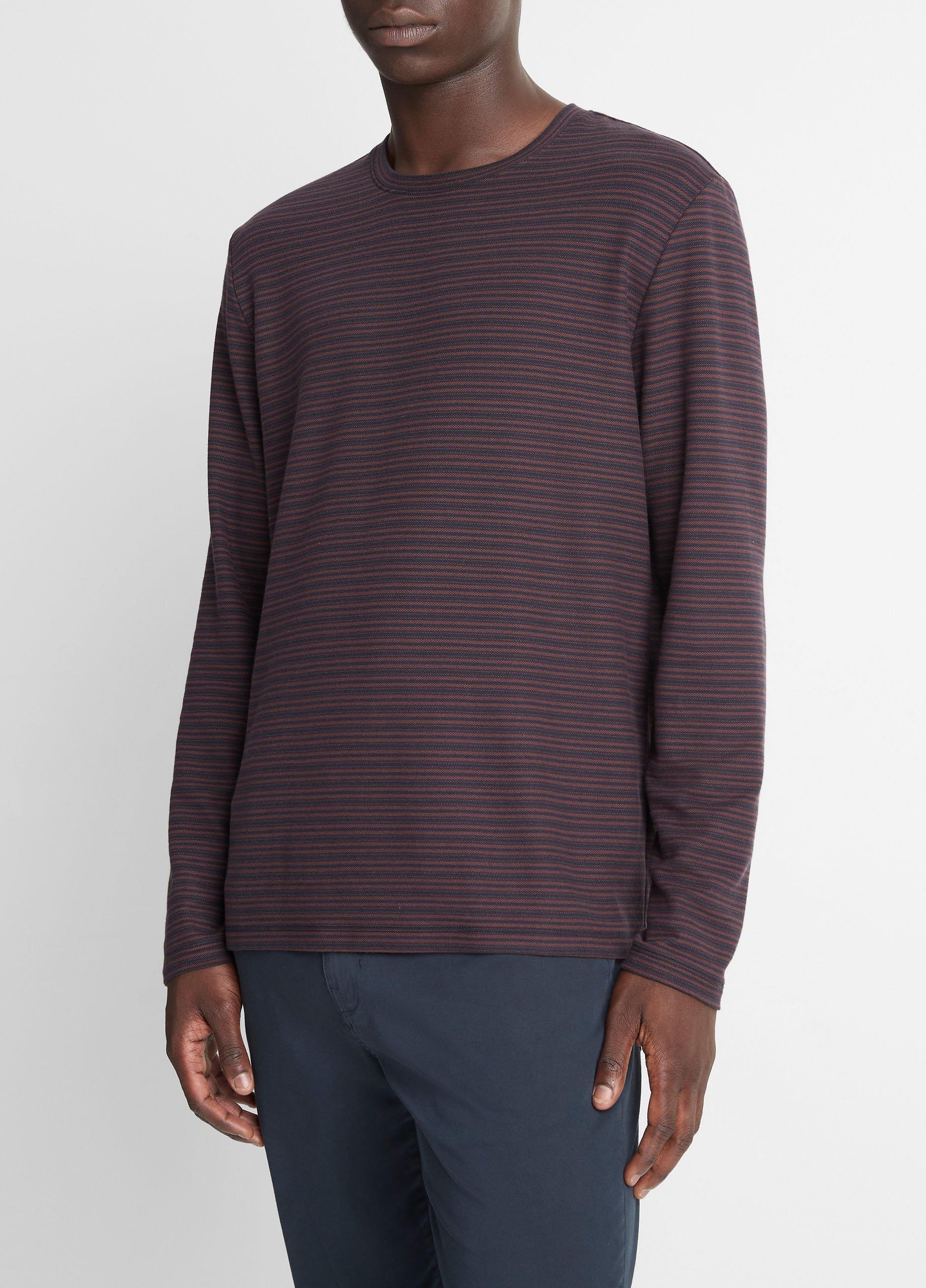 Striped Pima Cotton Piqu&eacute; Long-Sleeve T-Shirt image number 1