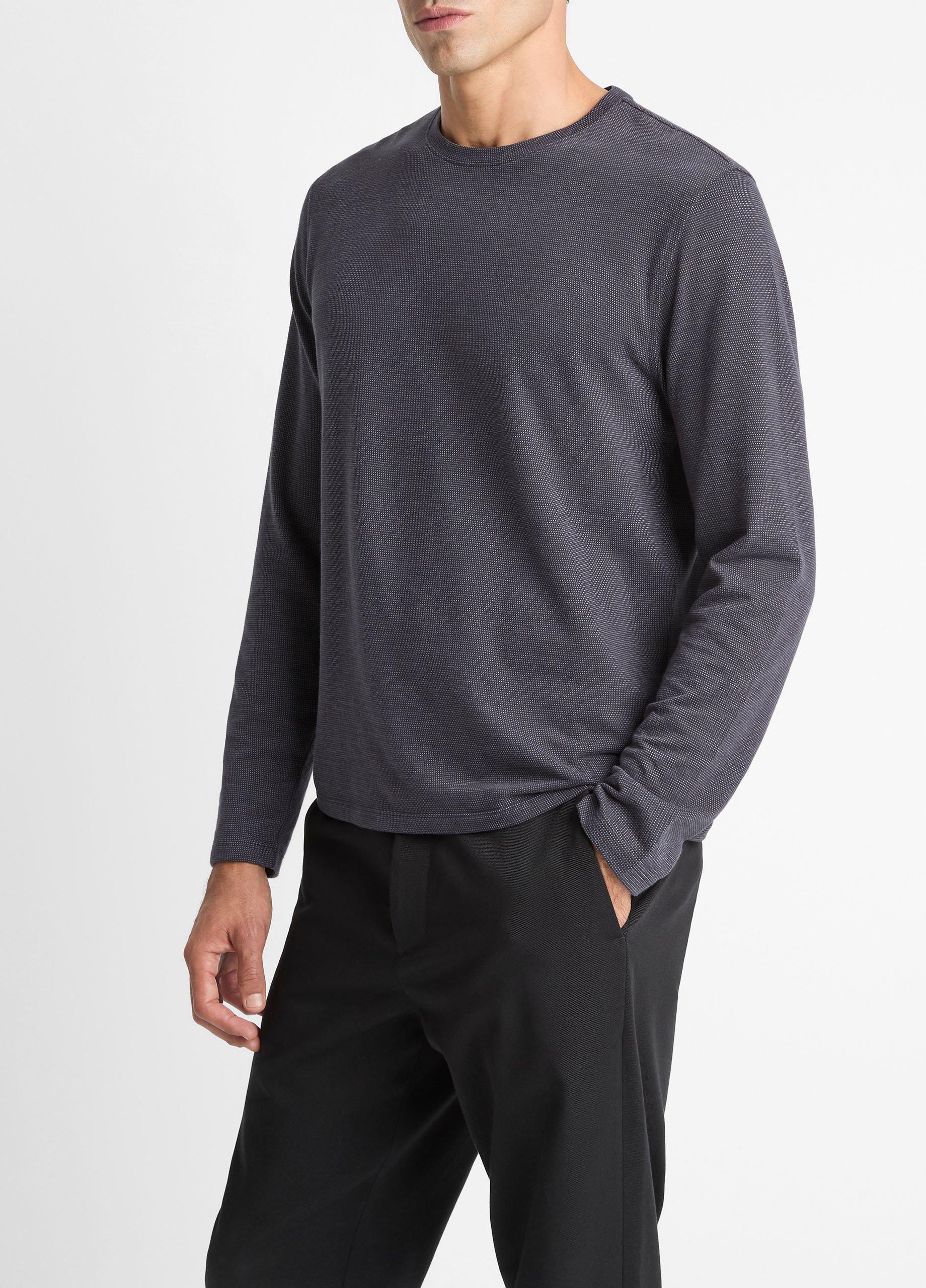 Birdseye Jacquard Pima Cotton Long-Sleeve T-Shirt image number 1