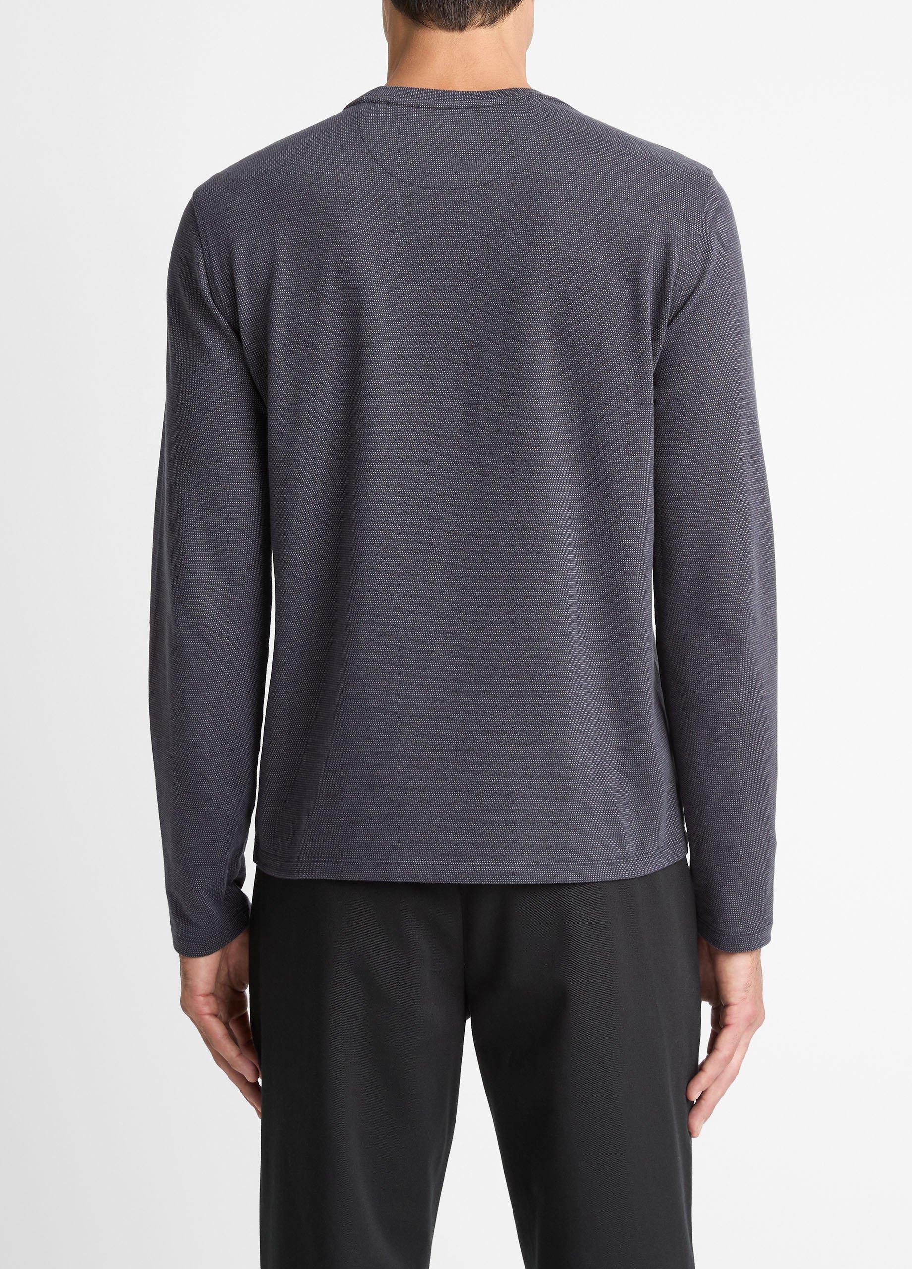 Birdseye Jacquard Pima Cotton Long-Sleeve T-Shirt image number 2