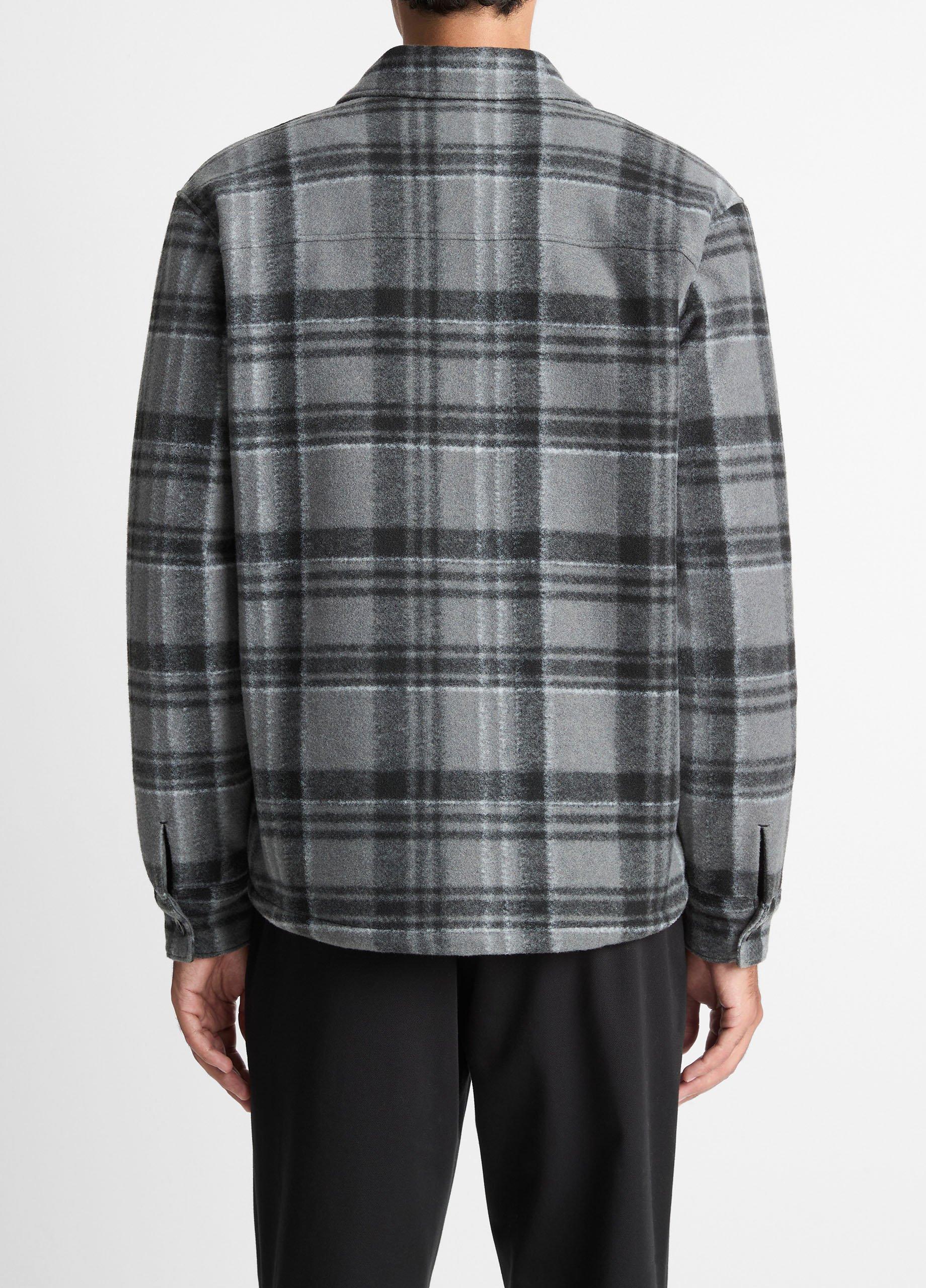 Sherpa-Lined Plaid Shirt Jacket image number 2