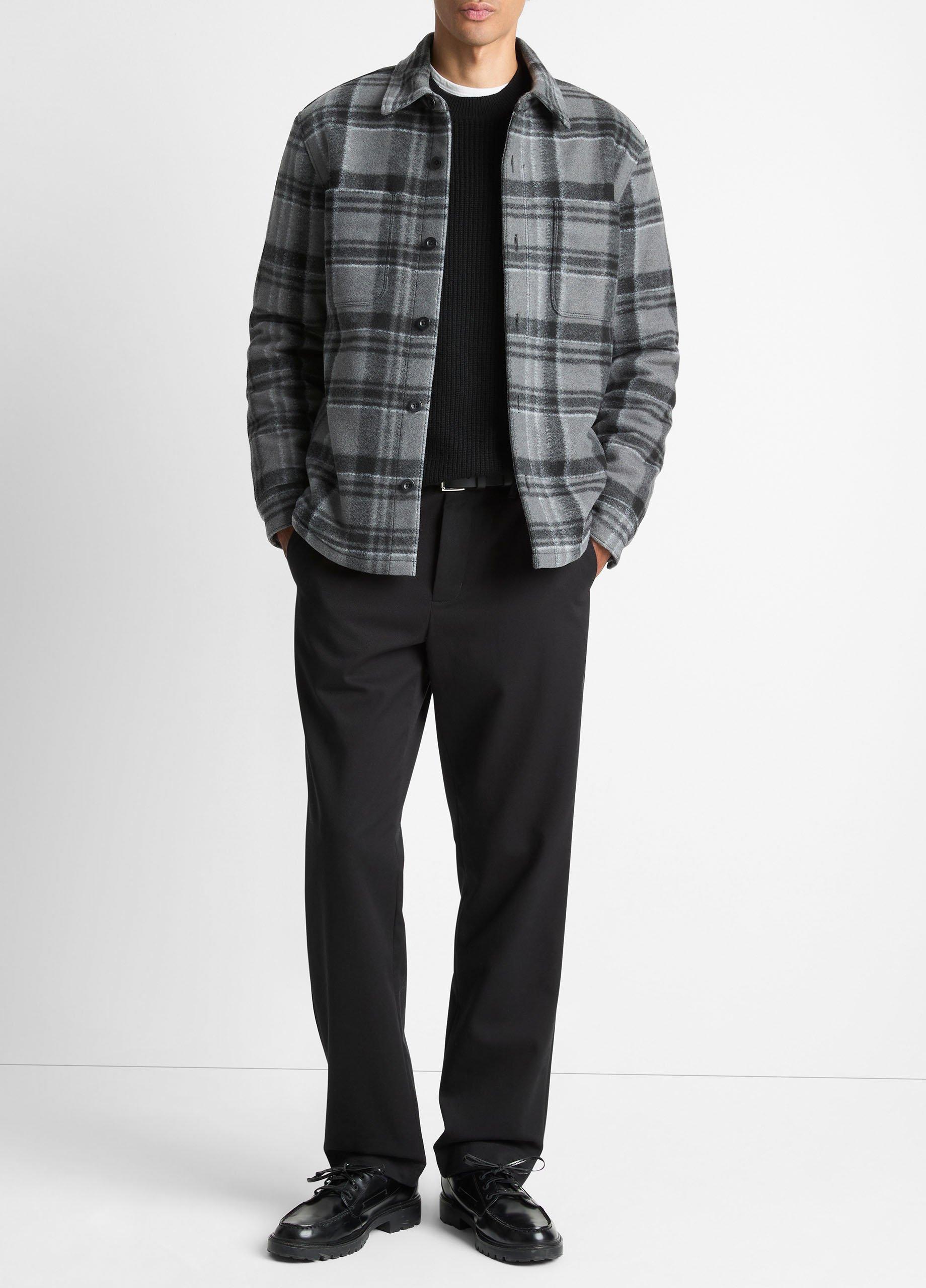 Sherpa-Lined Plaid Shirt Jacket image number 3