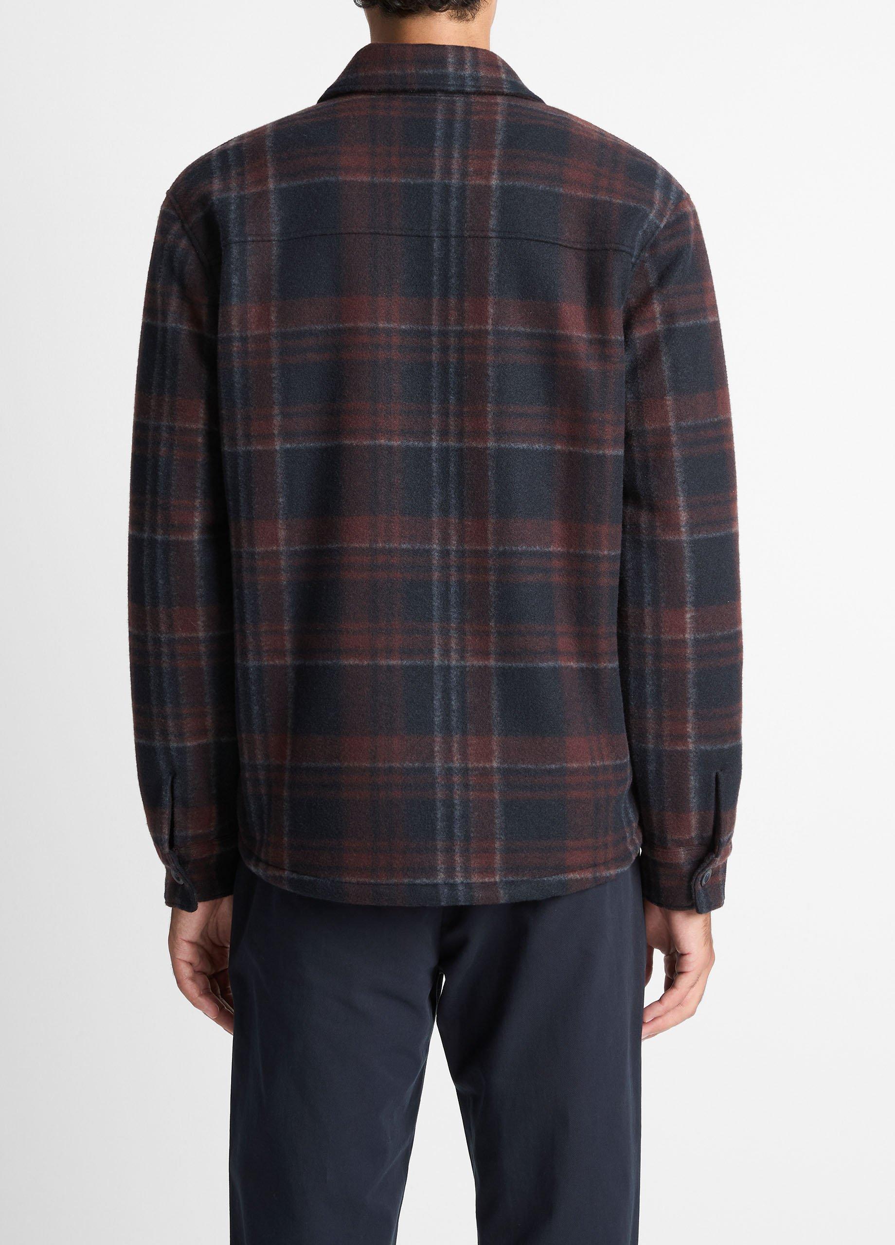 Sherpa-Lined Plaid Shirt Jacket image number 2