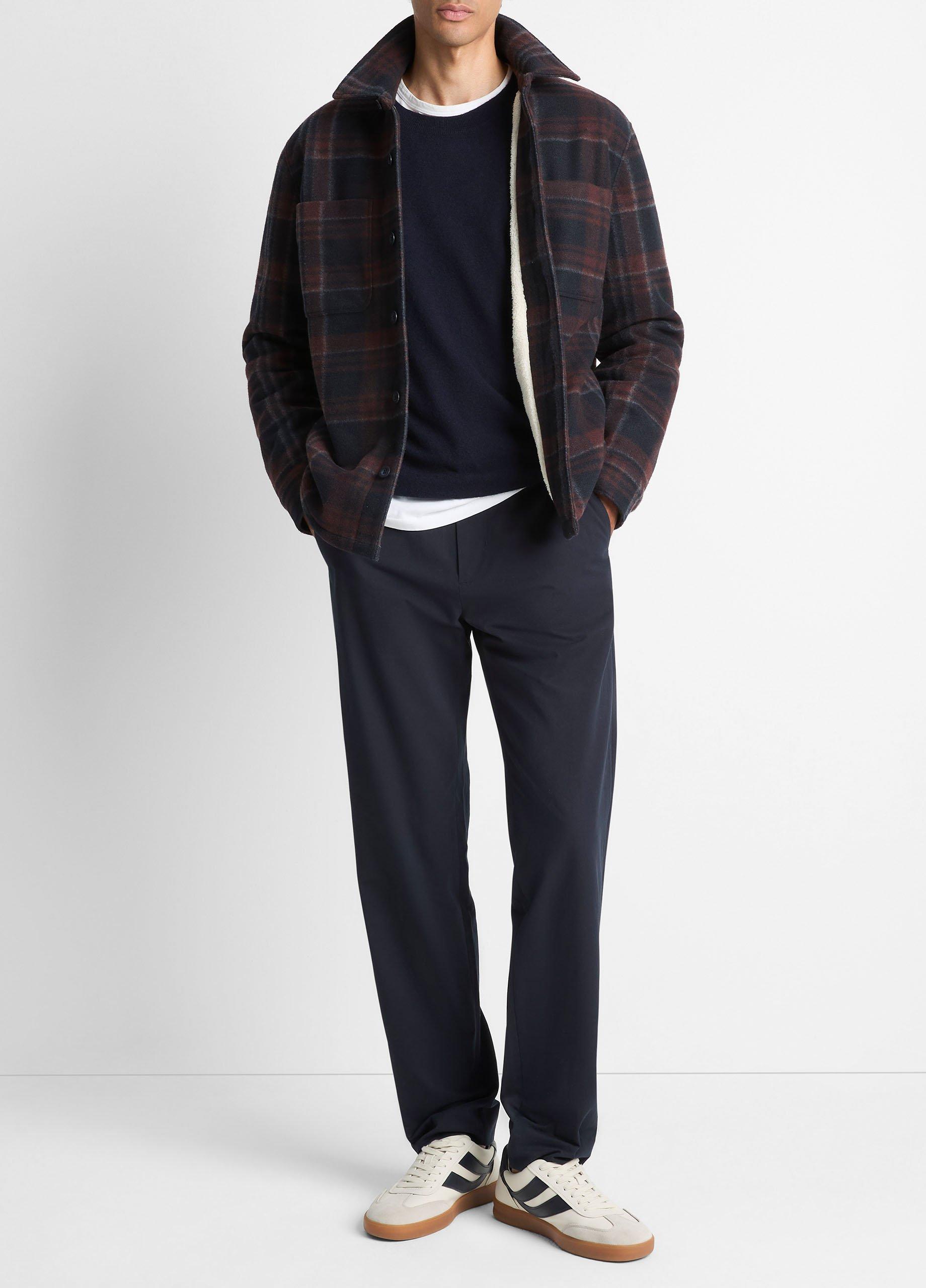 Sherpa-Lined Plaid Shirt Jacket image number 3